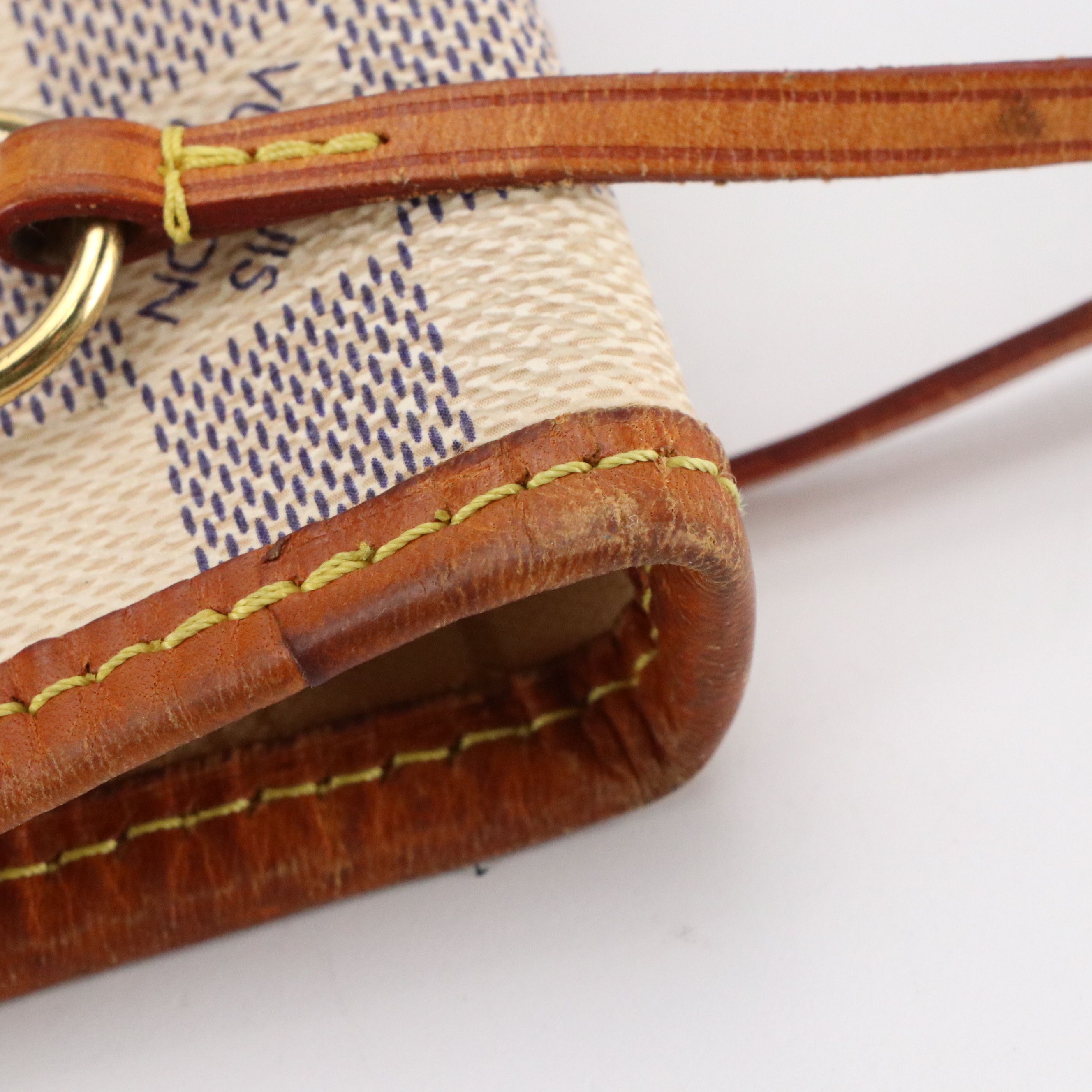 Louis Vuitton Neverfull PM Tote Bag in Damier Azur Canvas and Leather