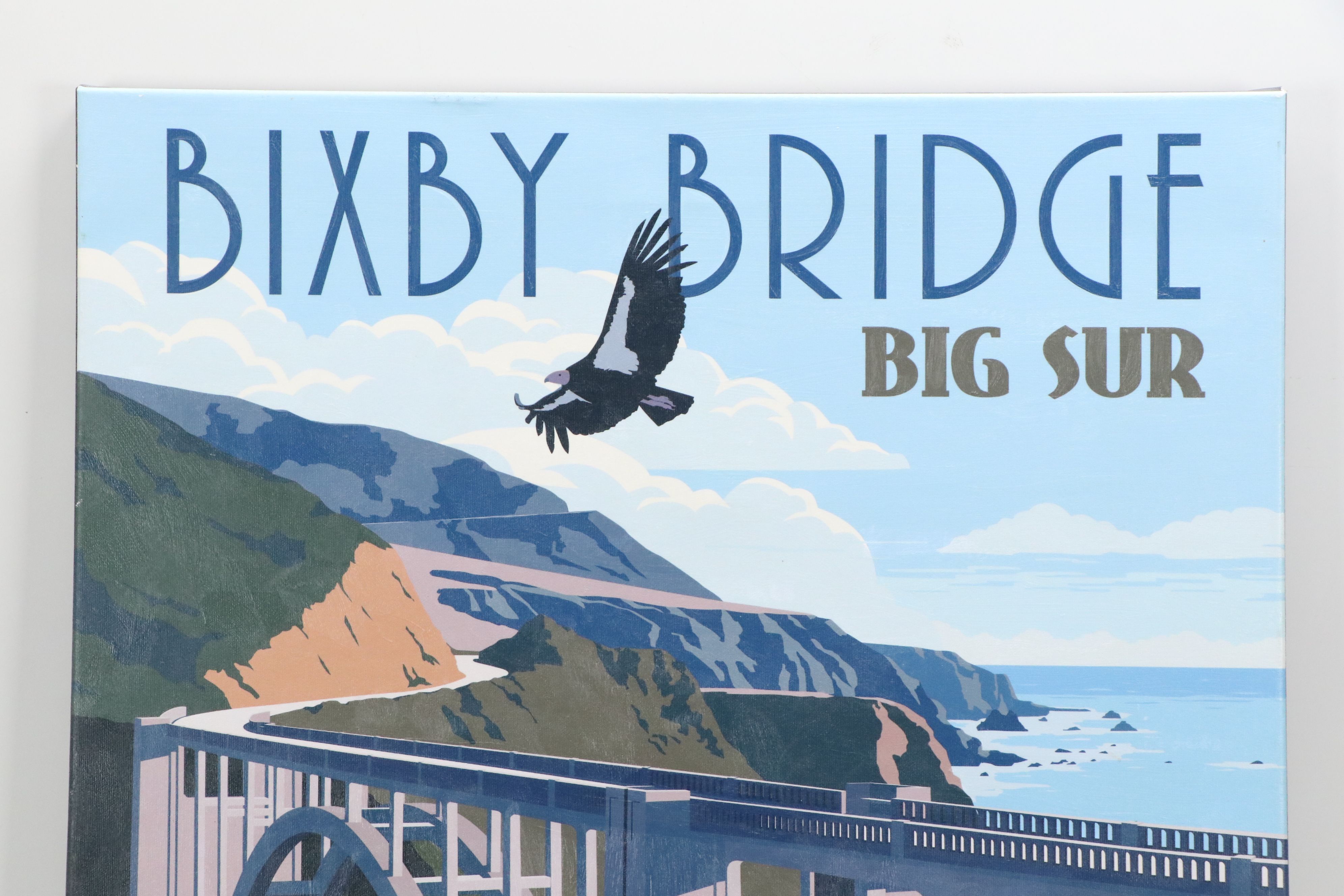 Embellished Giclée on Canvas "Bixby Bridge, Big Sur, 1932," 21st Century