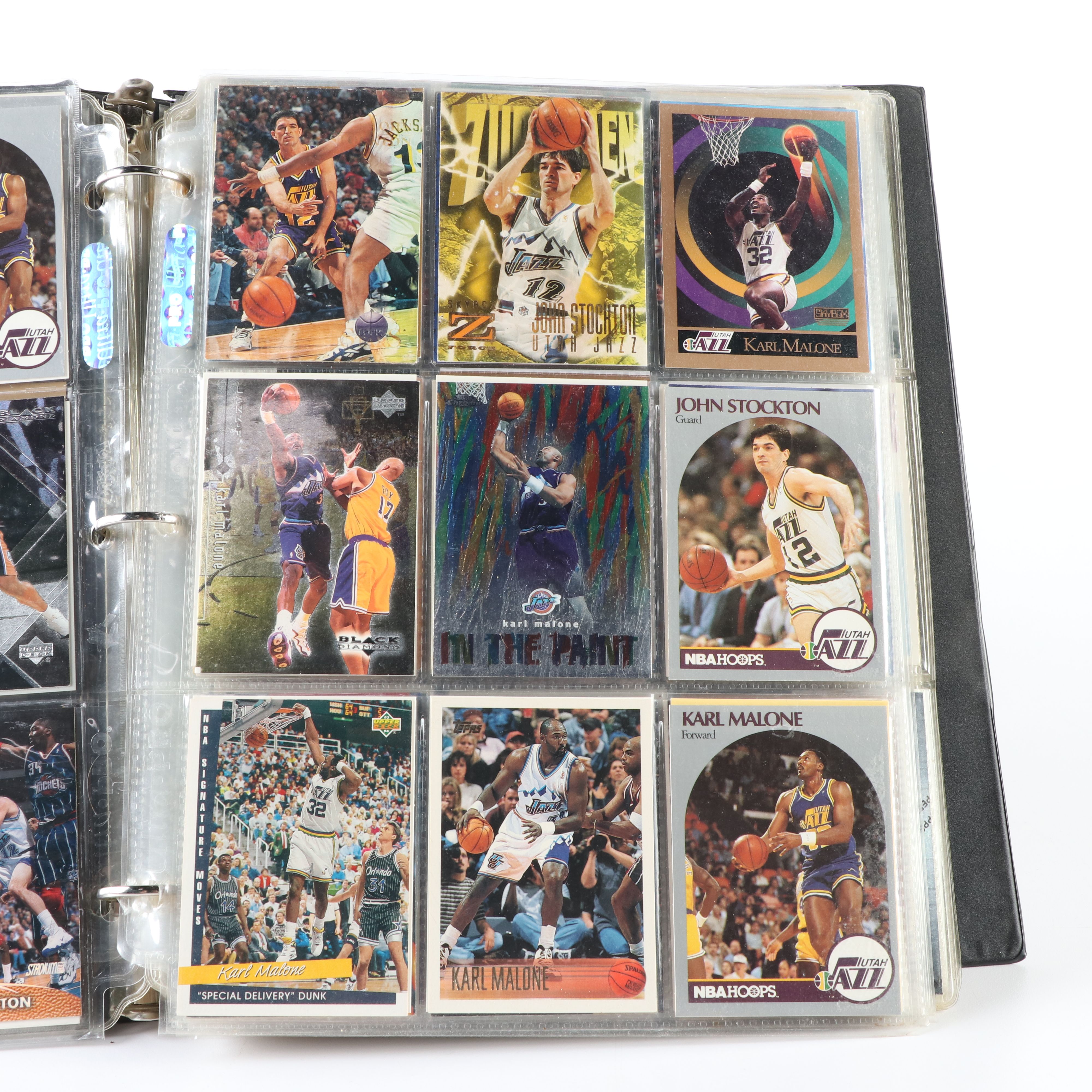 NBA Hoops with Other Basketball Cards Featuring John Stockton and Magic Johnson