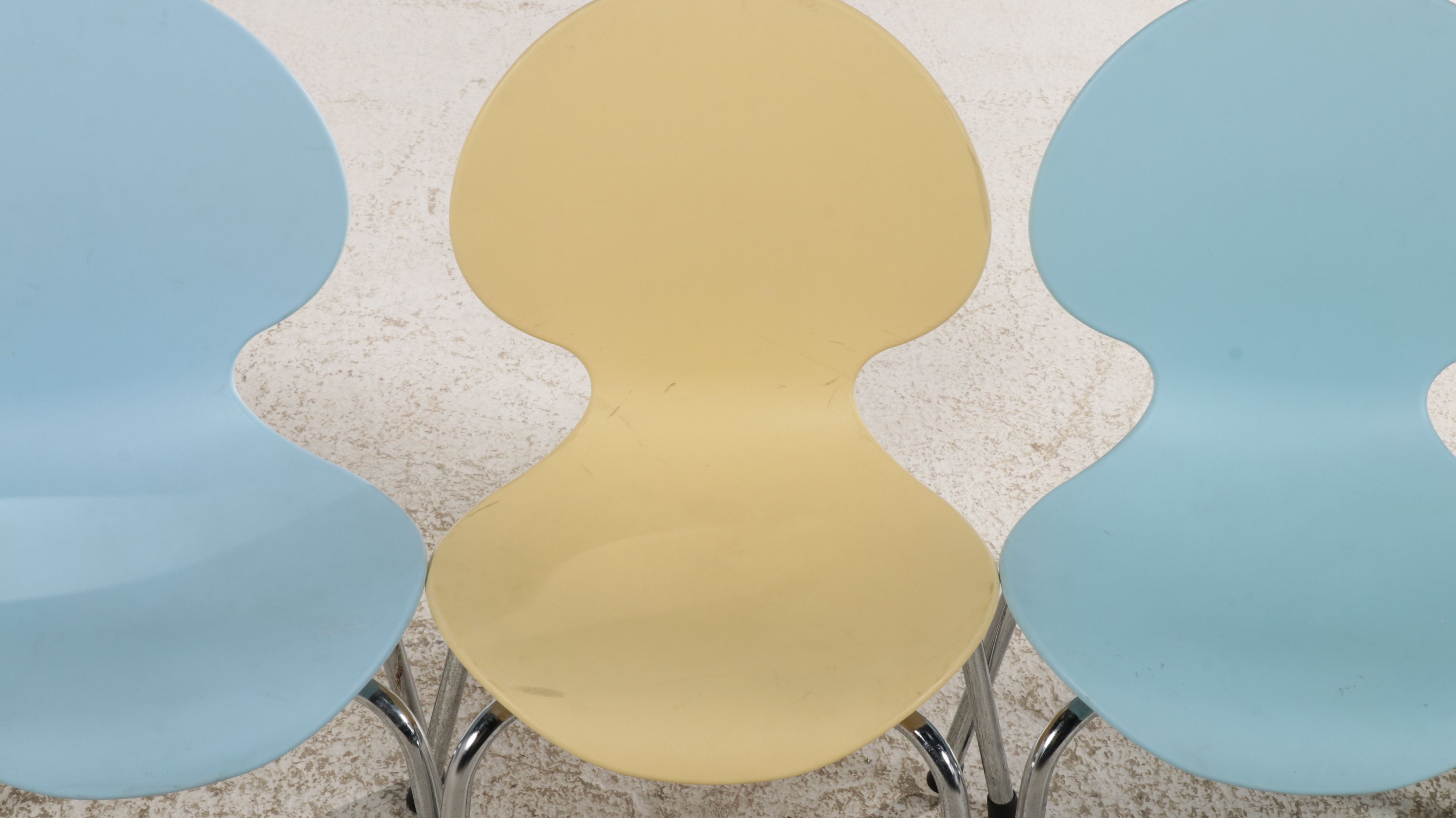 Set of Three Galvano Tecnica Stacking Children's Chairs