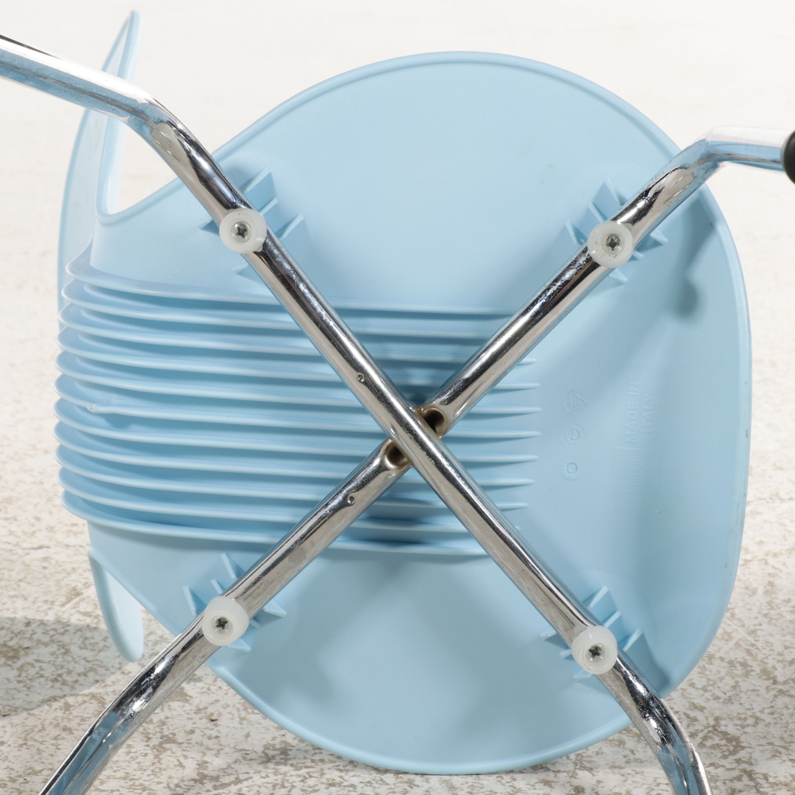 Set of Three Galvano Tecnica Stacking Children's Chairs