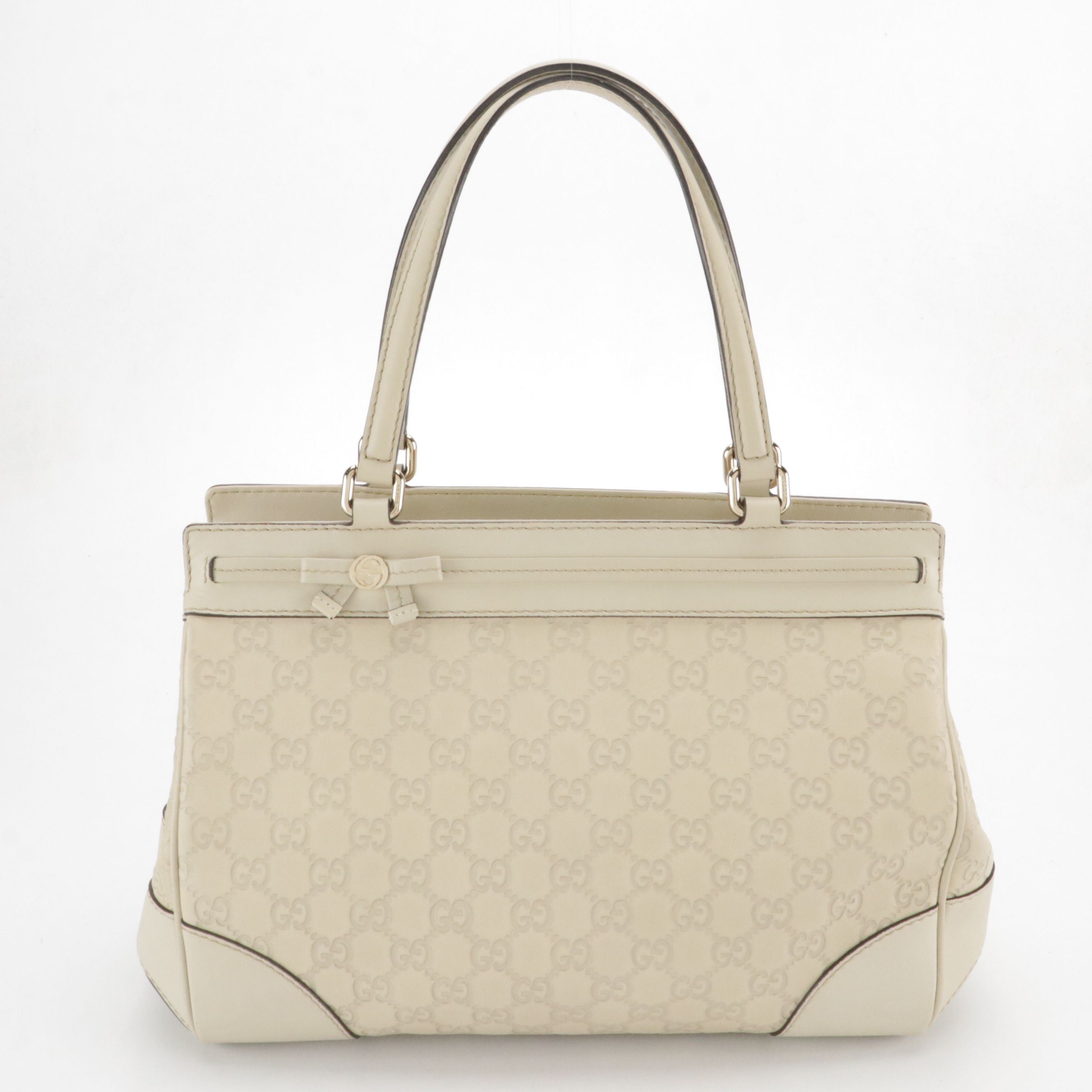 Gucci Mayfair Medium Tote Bag in Neutral Guccissima Leather