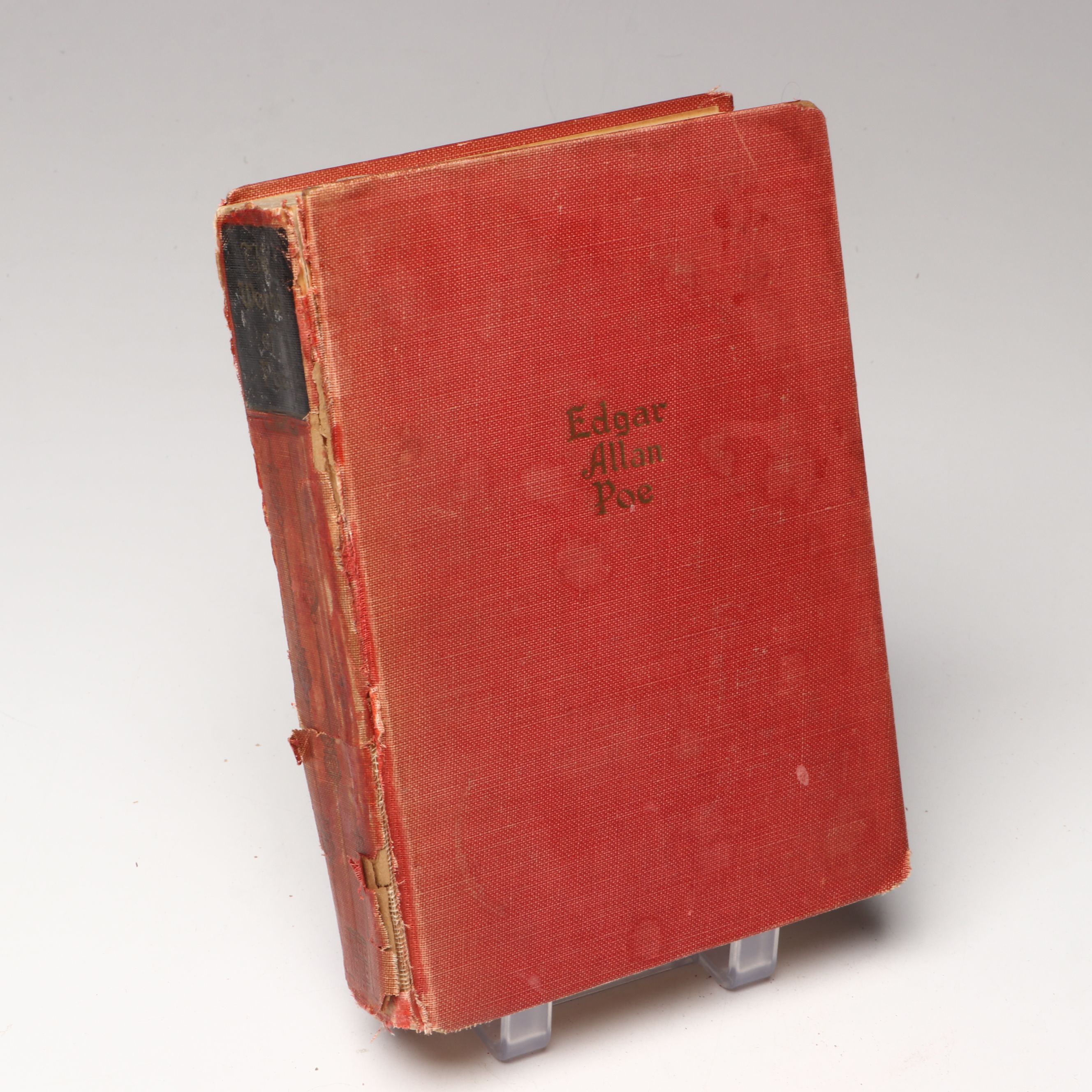 "The Works of Edgar Allan Poe" with Other Leather Bound Books and Toleware Trays