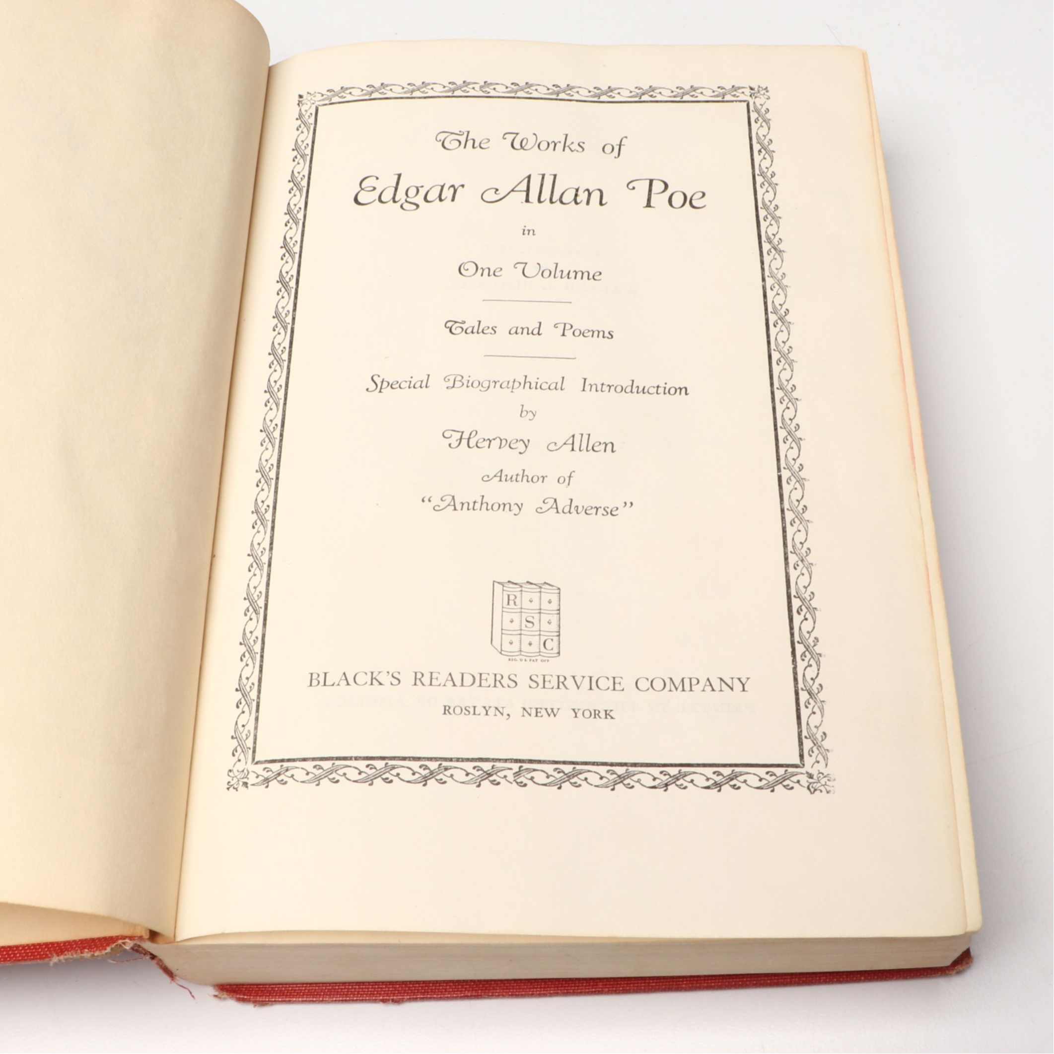 "The Works of Edgar Allan Poe" with Other Leather Bound Books and Toleware Trays