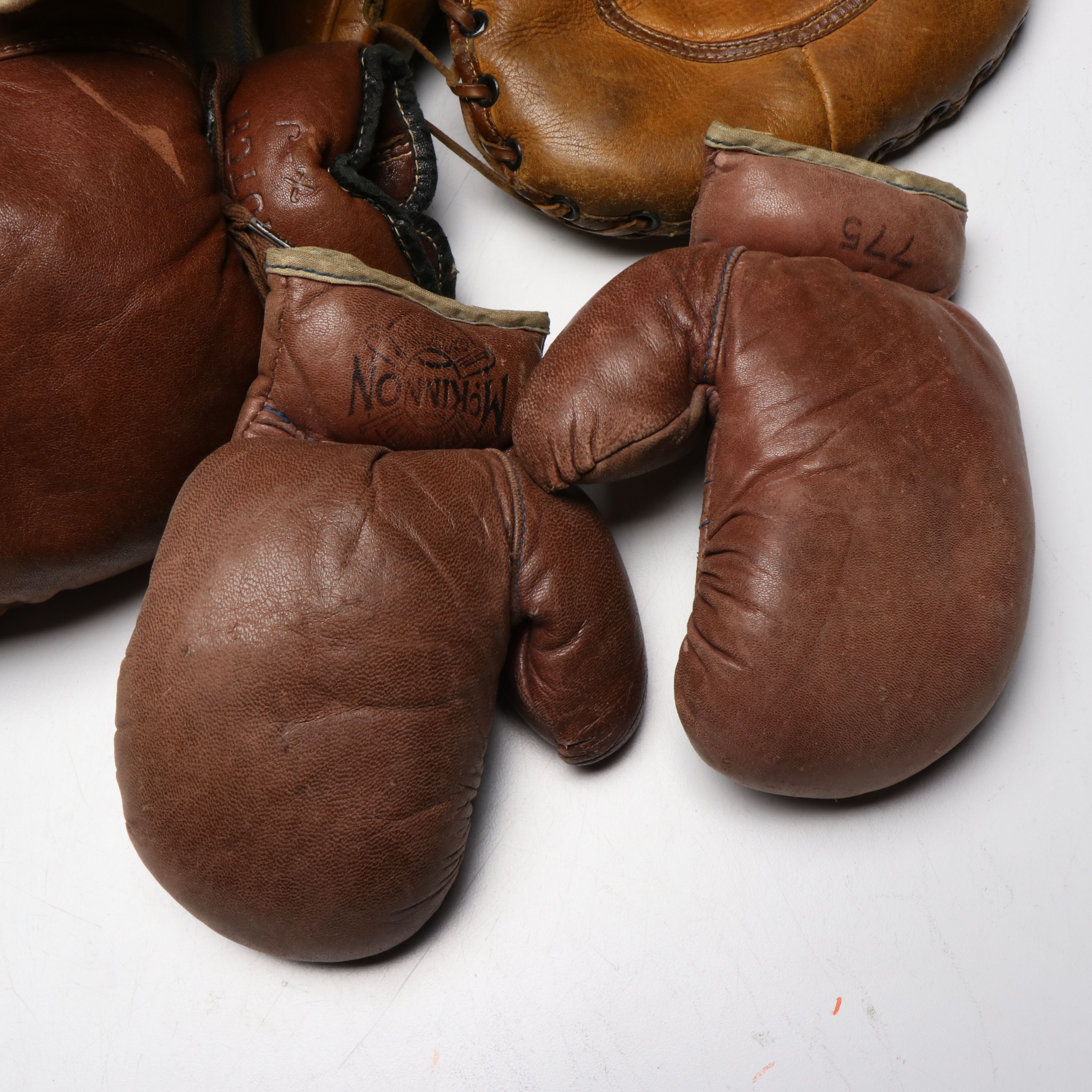 48-Star U.S. Flag with Vintage Boxing Gloves, Catcher's Mitt and More