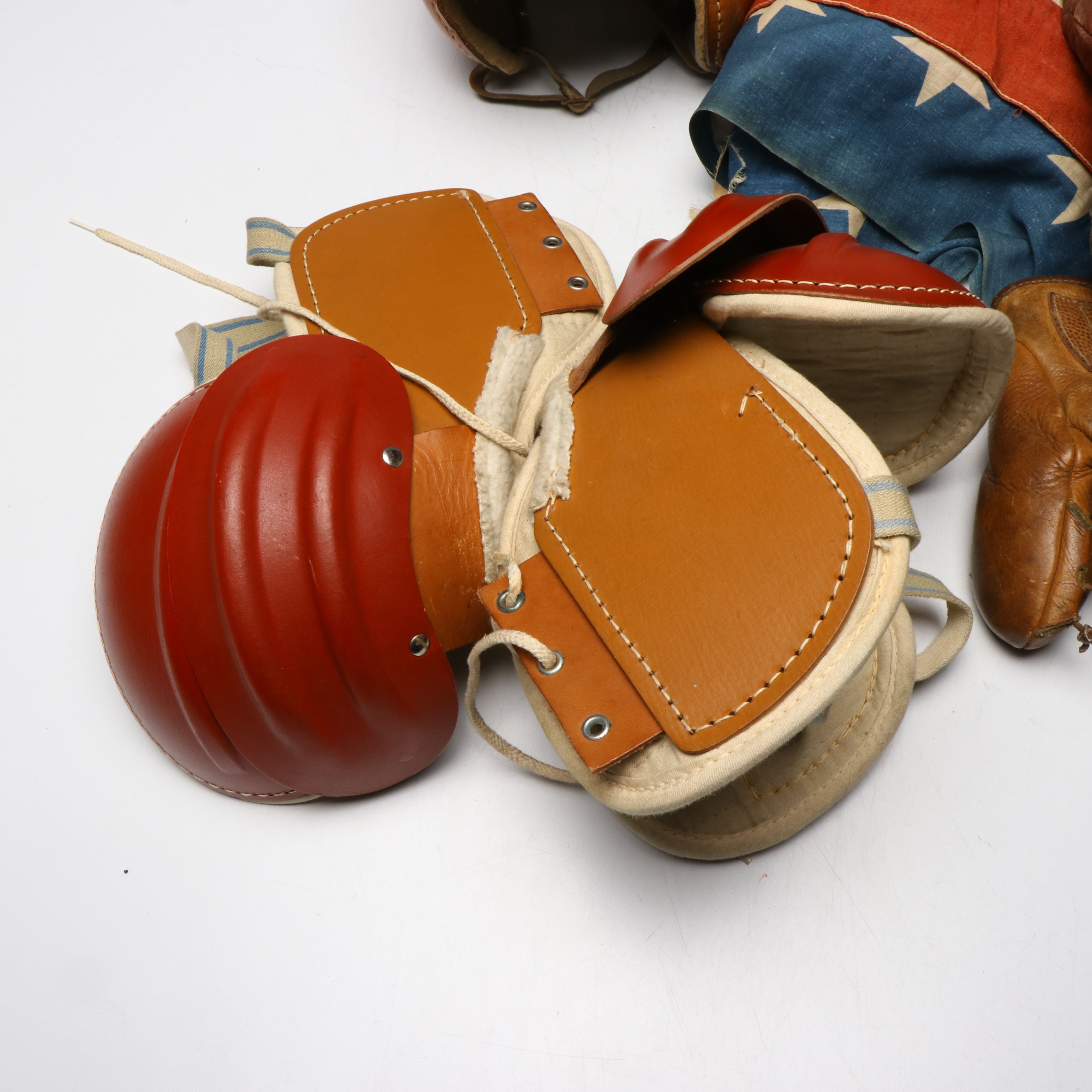 48-Star U.S. Flag with Vintage Boxing Gloves, Catcher's Mitt and More