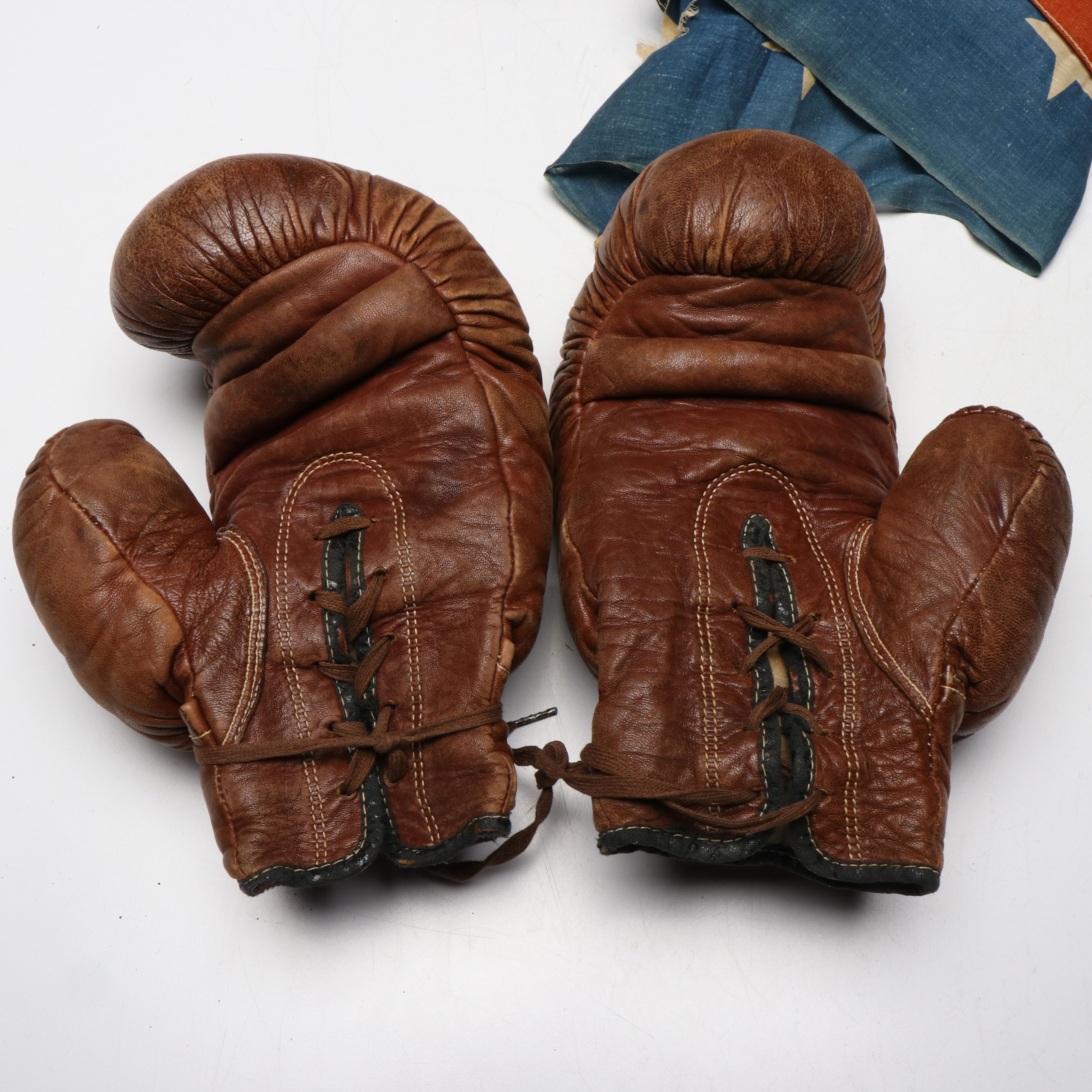 48-Star U.S. Flag with Vintage Boxing Gloves, Catcher's Mitt and More