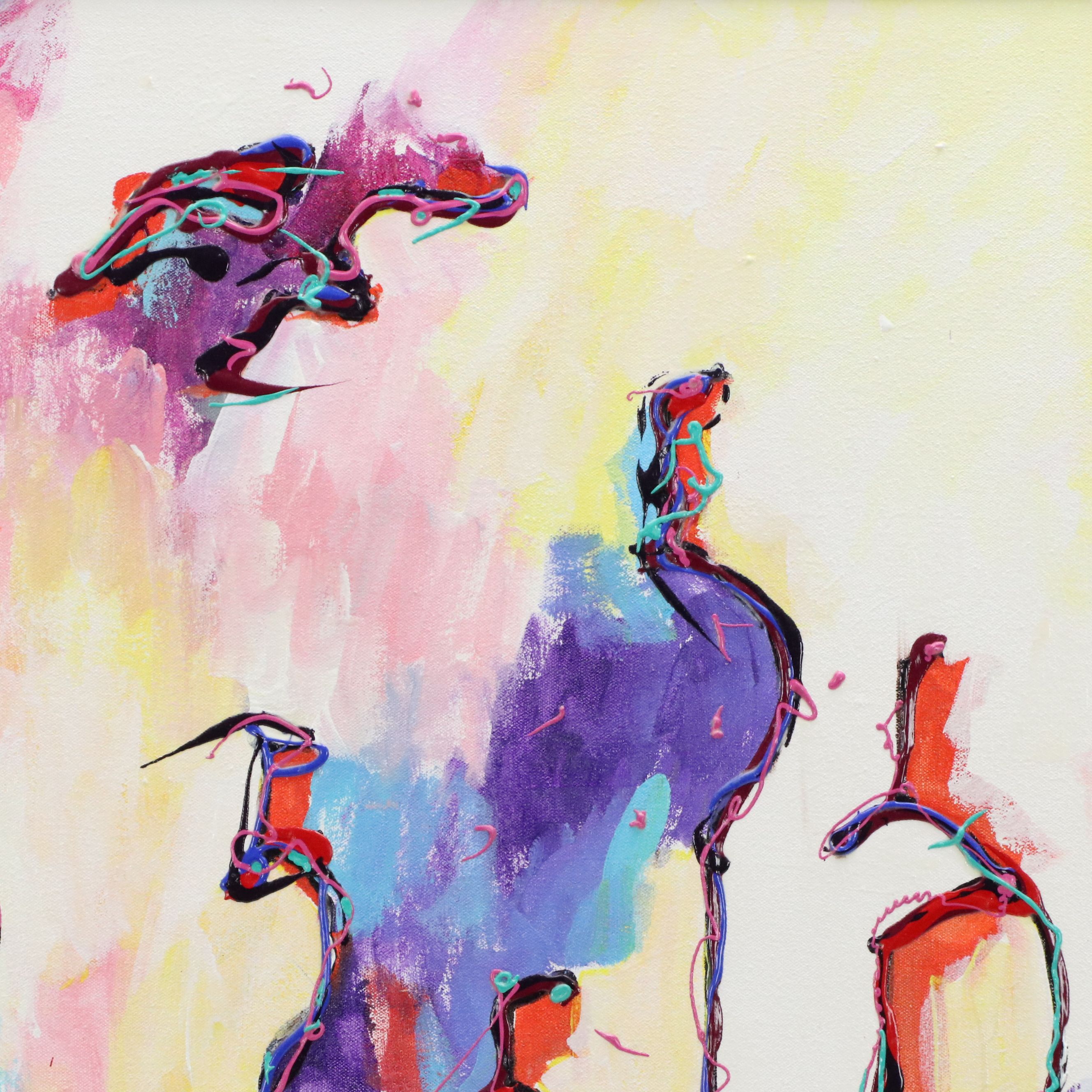Rosemarie Bloch Acrylic Painting "Rain Dancers," 1996