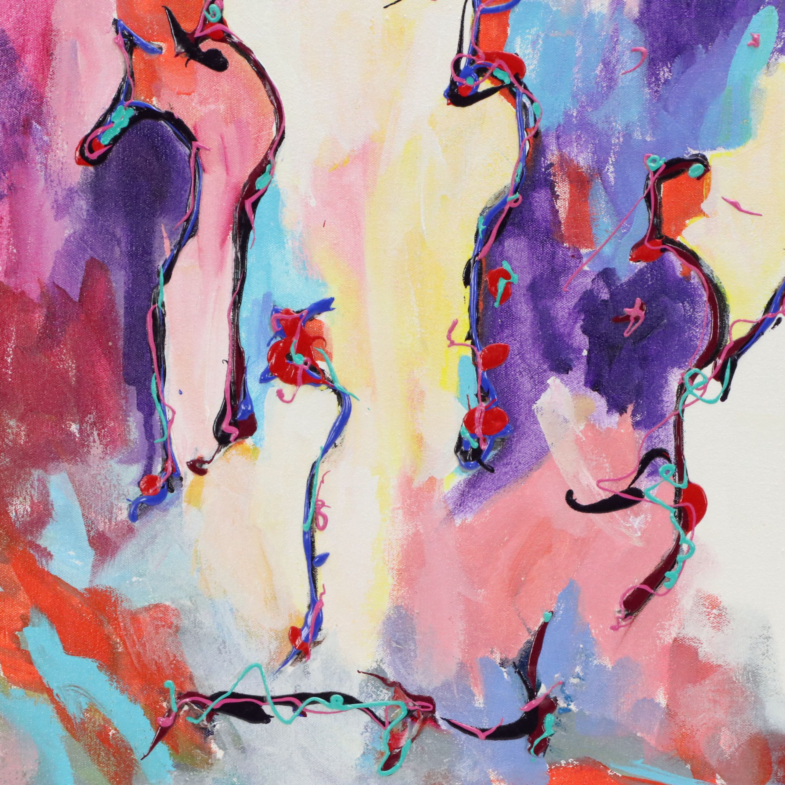 Rosemarie Bloch Acrylic Painting "Rain Dancers," 1996