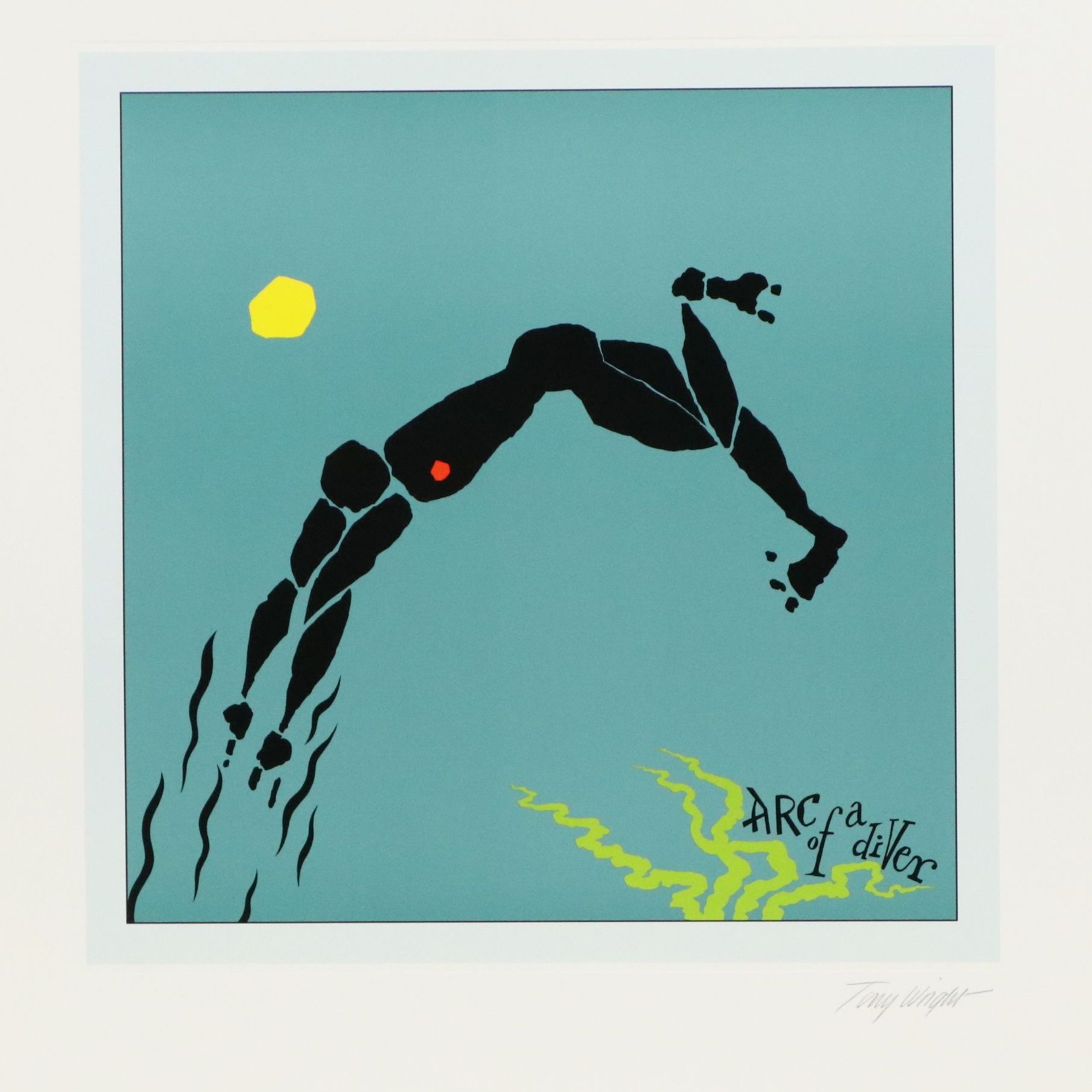 Tony Wright Offset Lithograph "Arc of a Diver," 1990