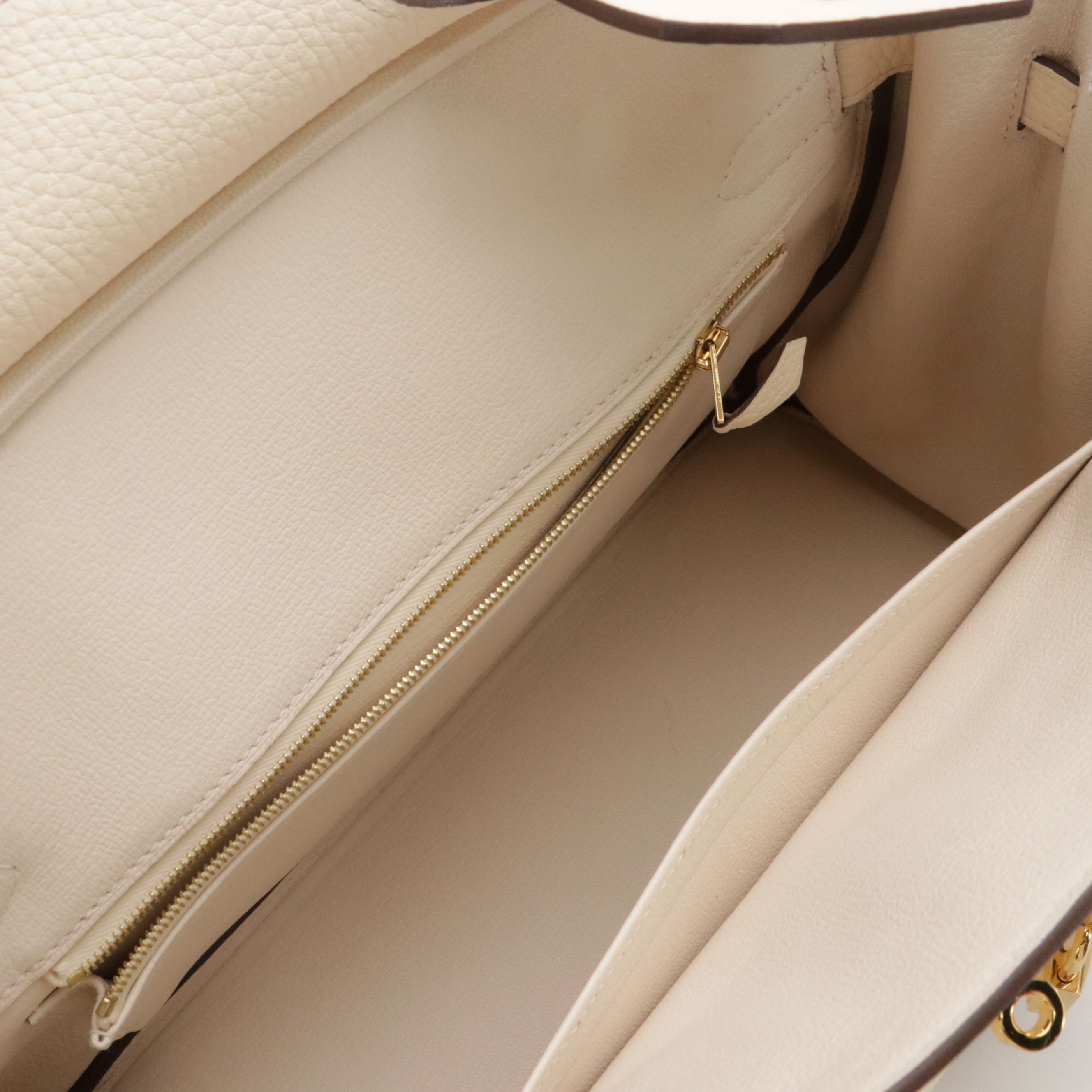 Hermès Birkin 30 Satchel in Ivory Clemence Leather with "Les Cles a Pois" Twilly