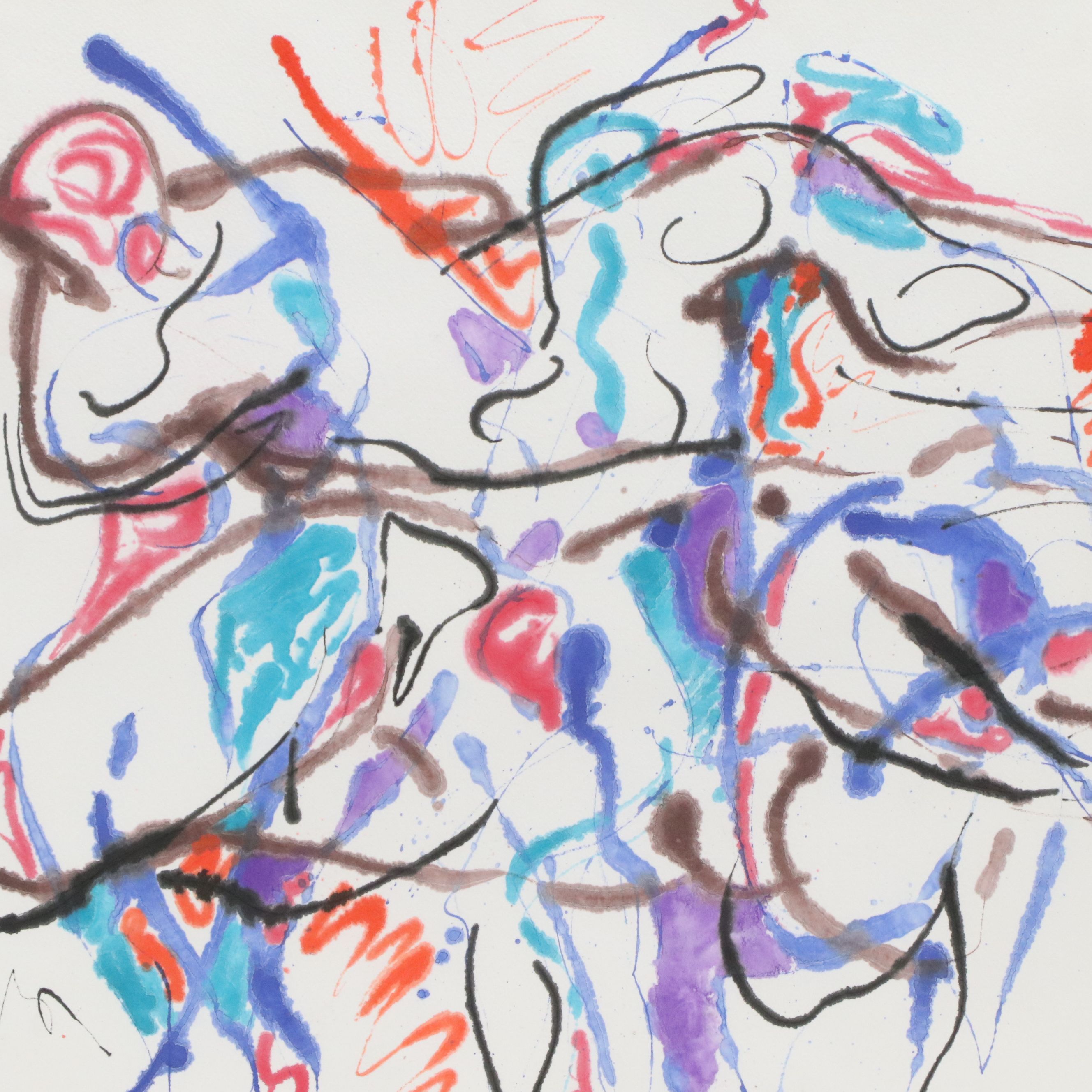 Rosemarie Bloch Ink Drawing "Rondo Printemps," 1995