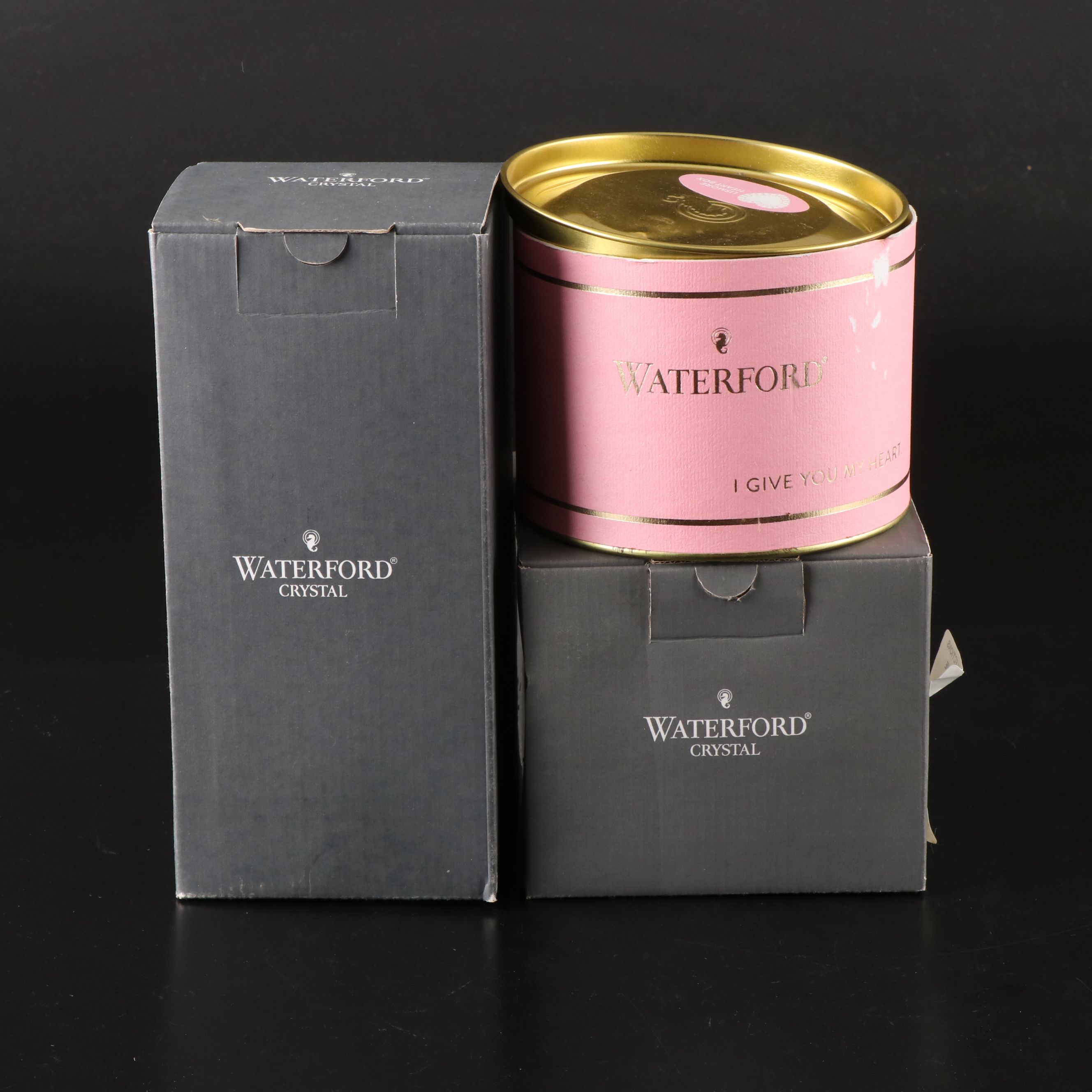 Waterford "Lismore" Heart Box and Square Vase with More Crystal Accessories