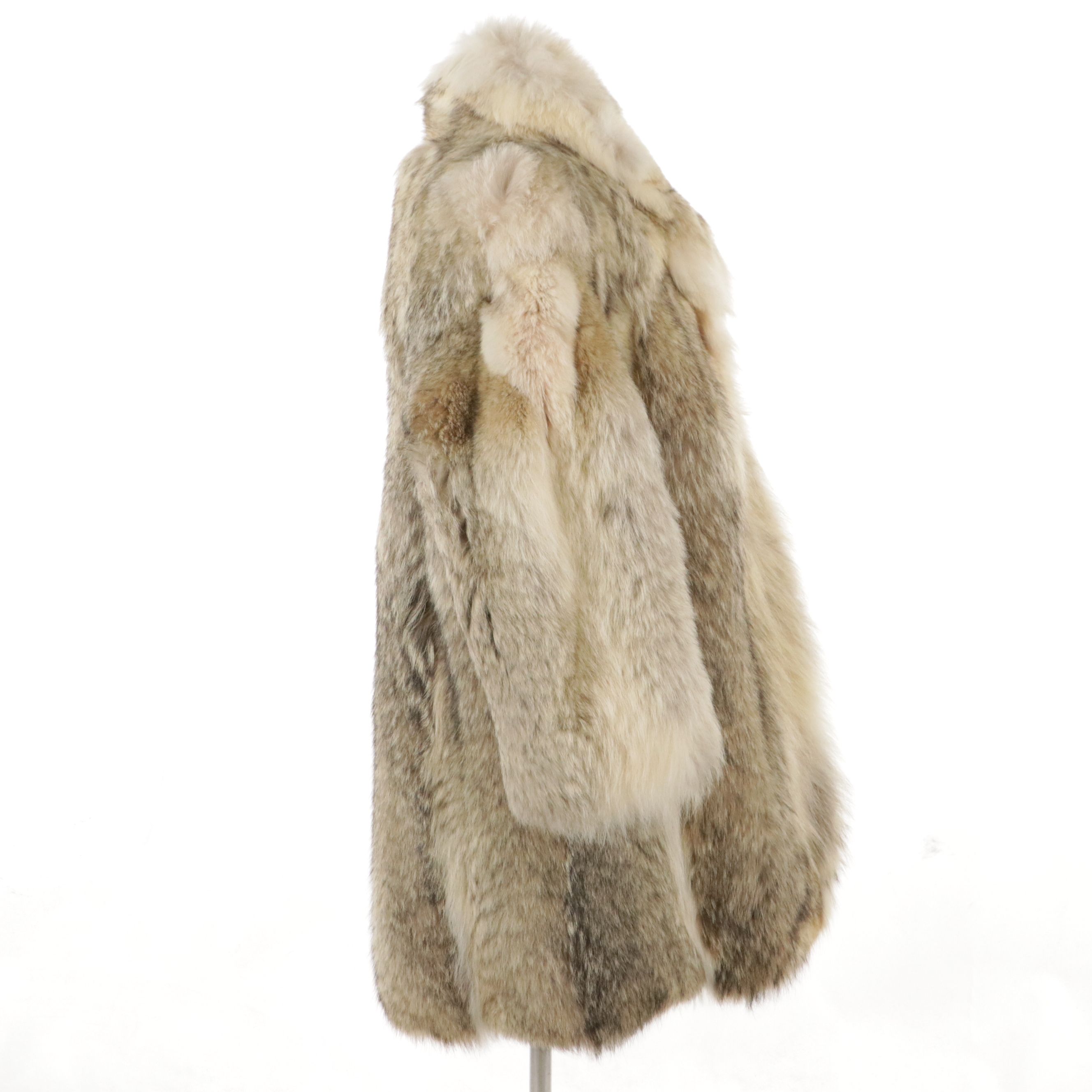 Natural Coyote Fur Stroller Coat from House of Furs, Vintage