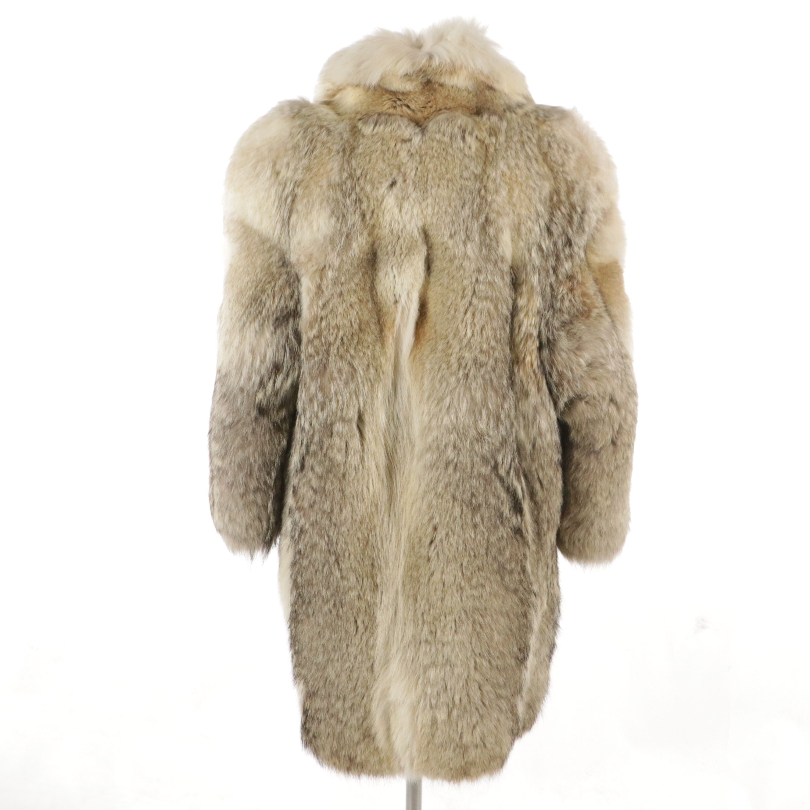 Natural Coyote Fur Stroller Coat from House of Furs, Vintage