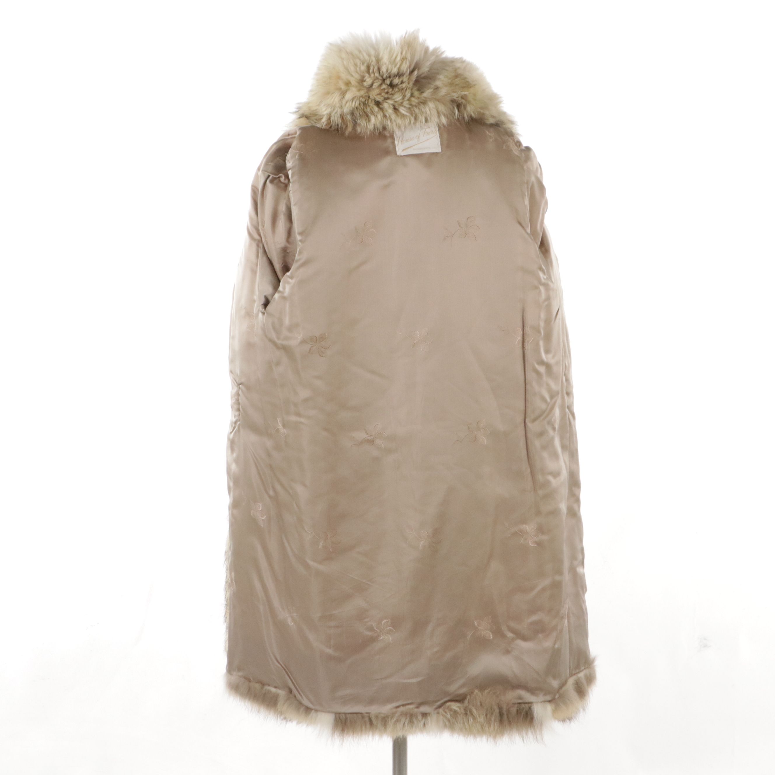 Natural Coyote Fur Stroller Coat from House of Furs, Vintage