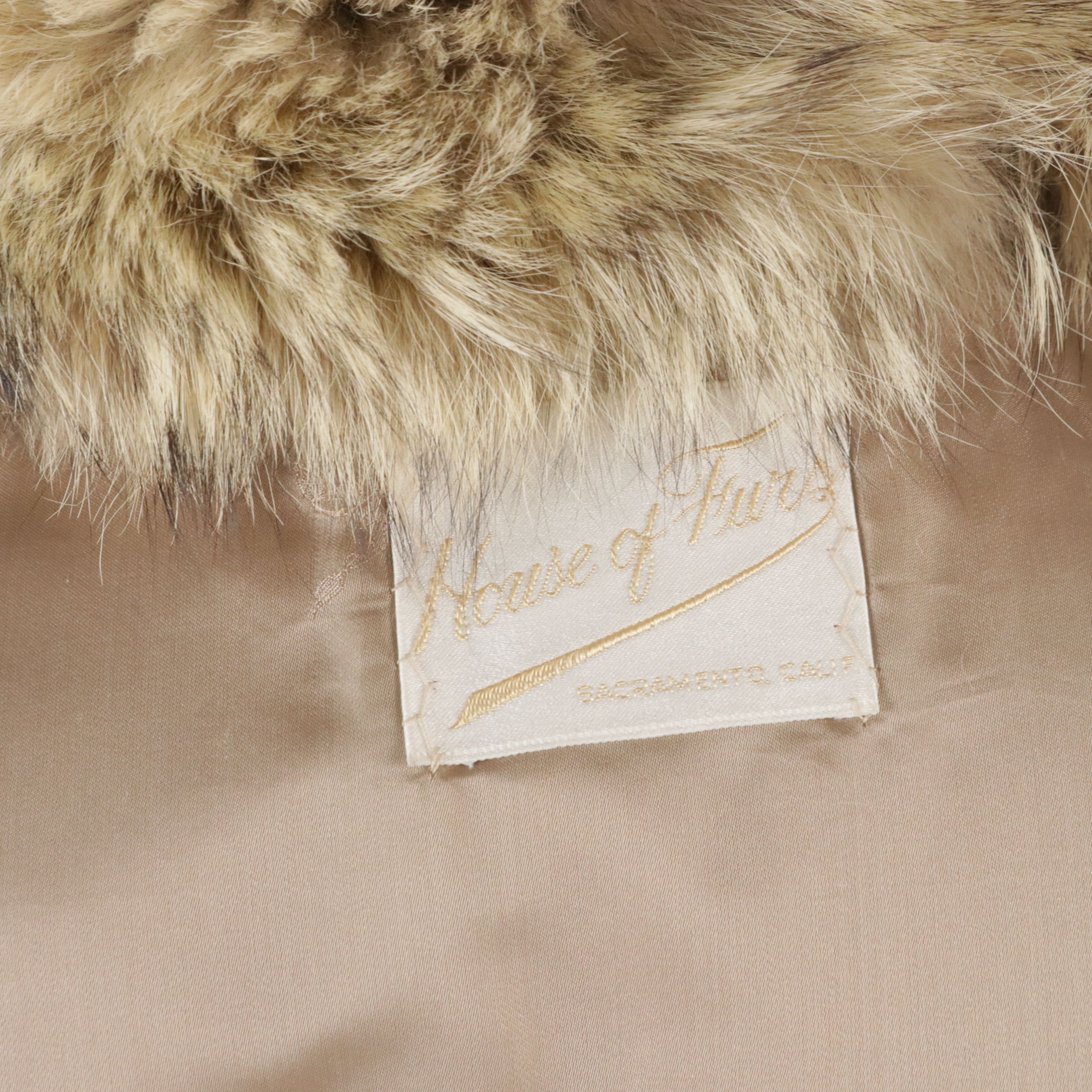 Natural Coyote Fur Stroller Coat from House of Furs, Vintage