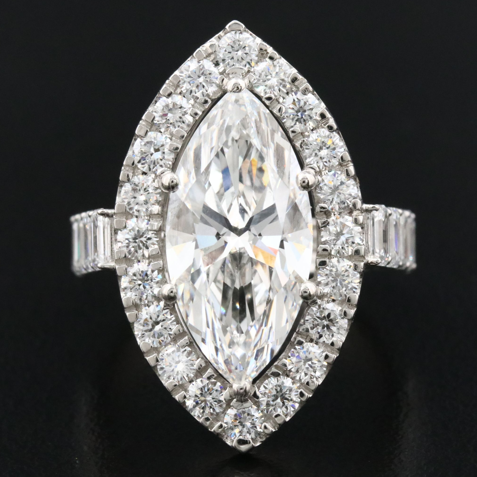 Platinum 7.53 CTW Lab Grown Diamond Ring with IGI Report