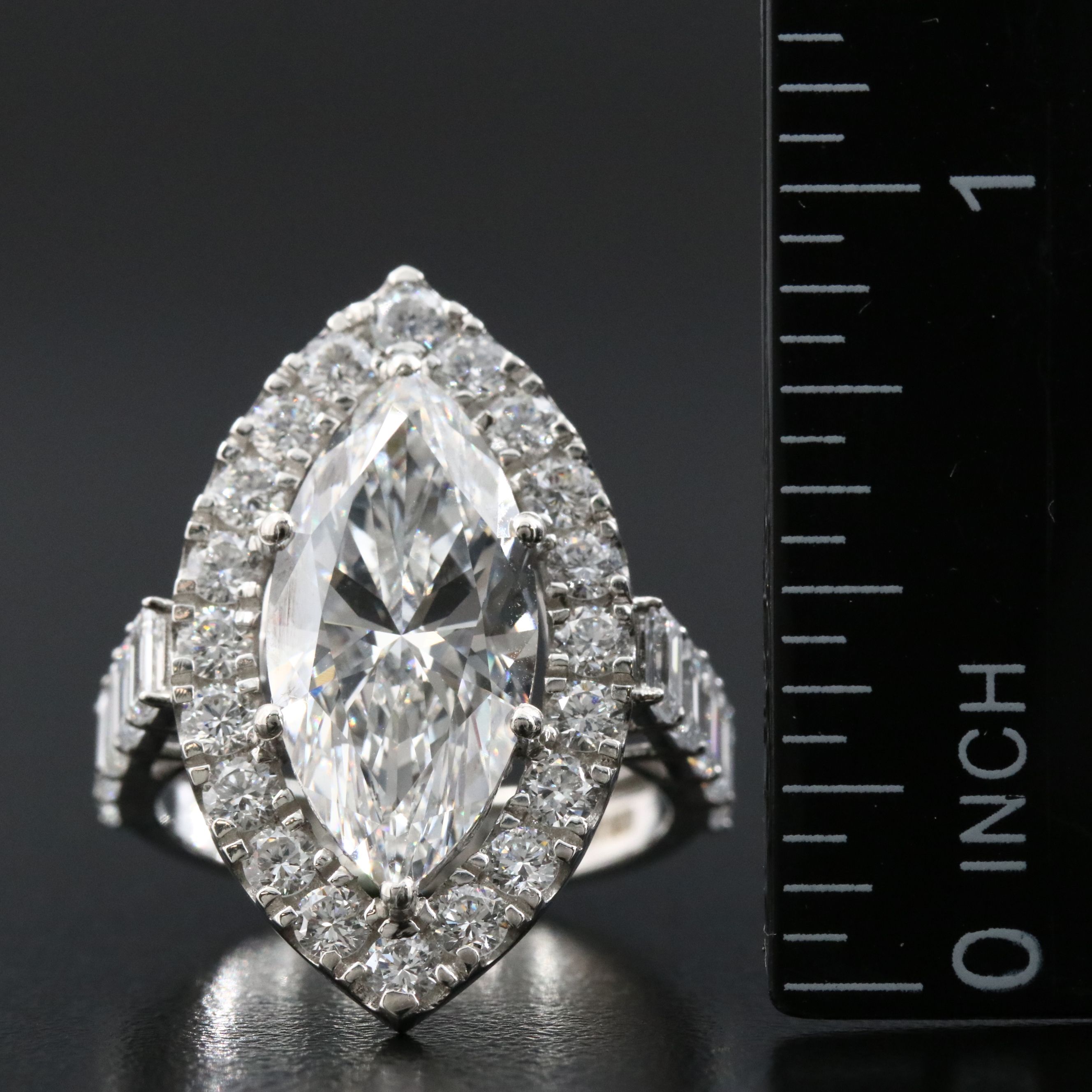 Platinum 7.53 CTW Lab Grown Diamond Ring with IGI Report
