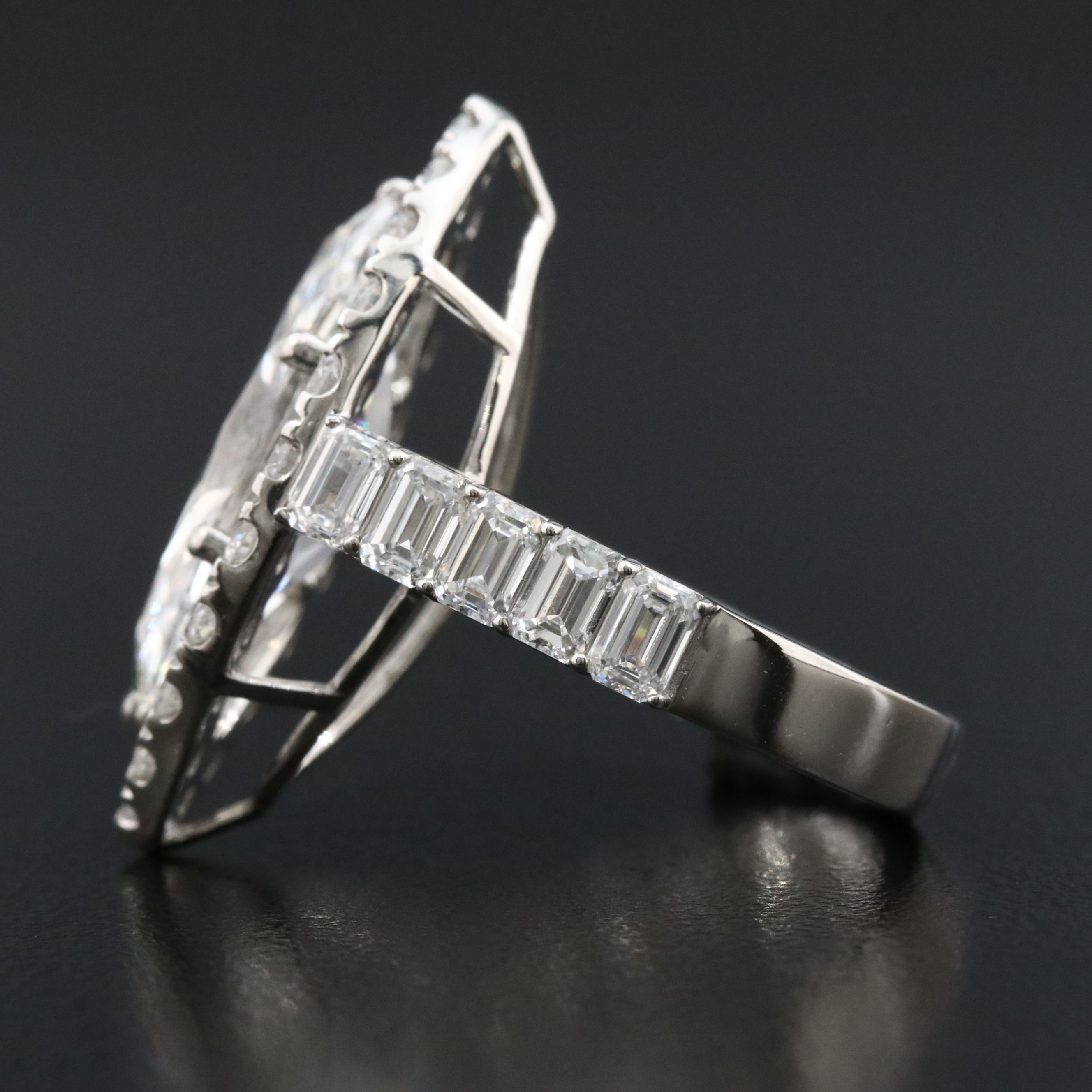 Platinum 7.53 CTW Lab Grown Diamond Ring with IGI Report