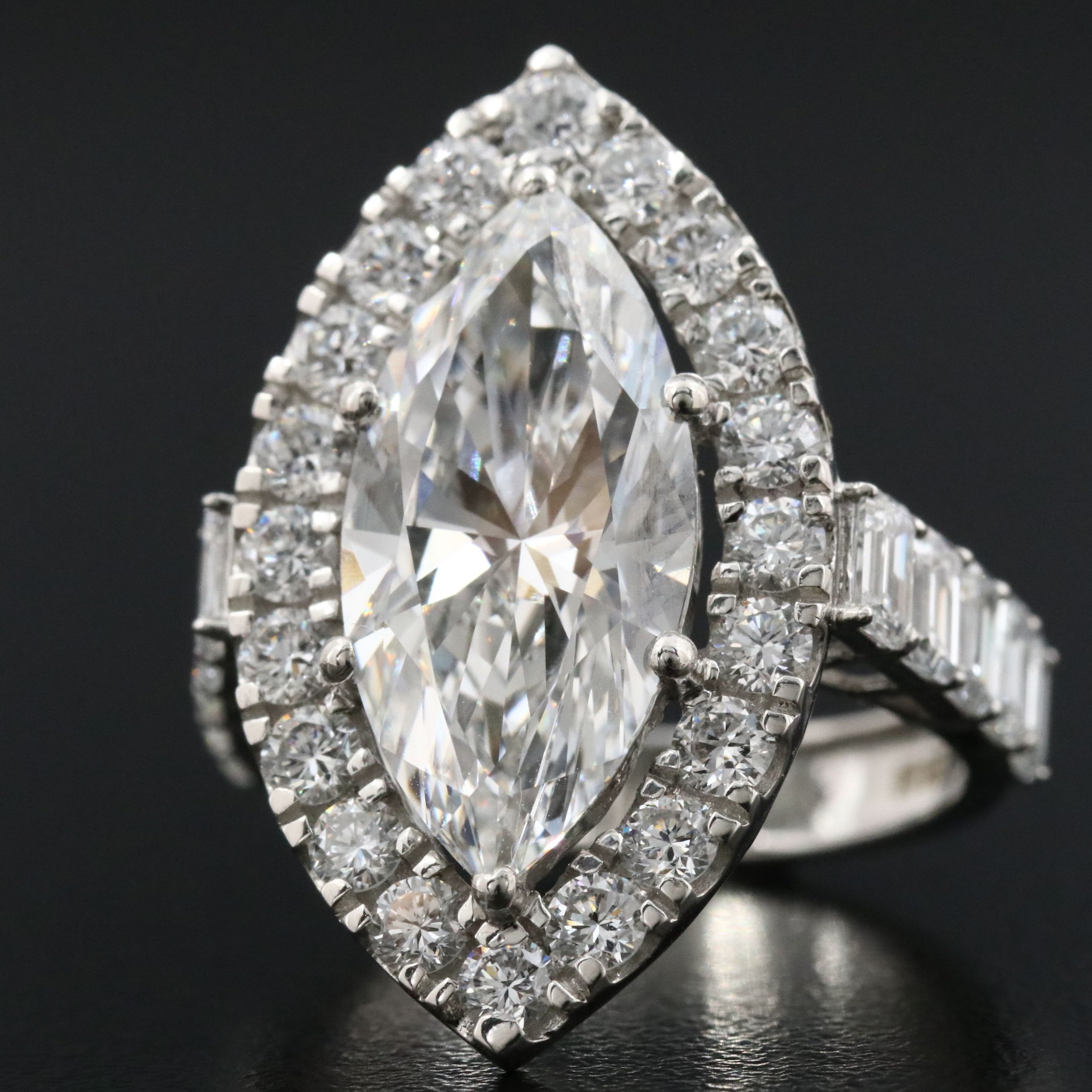 Platinum 7.53 CTW Lab Grown Diamond Ring with IGI Report