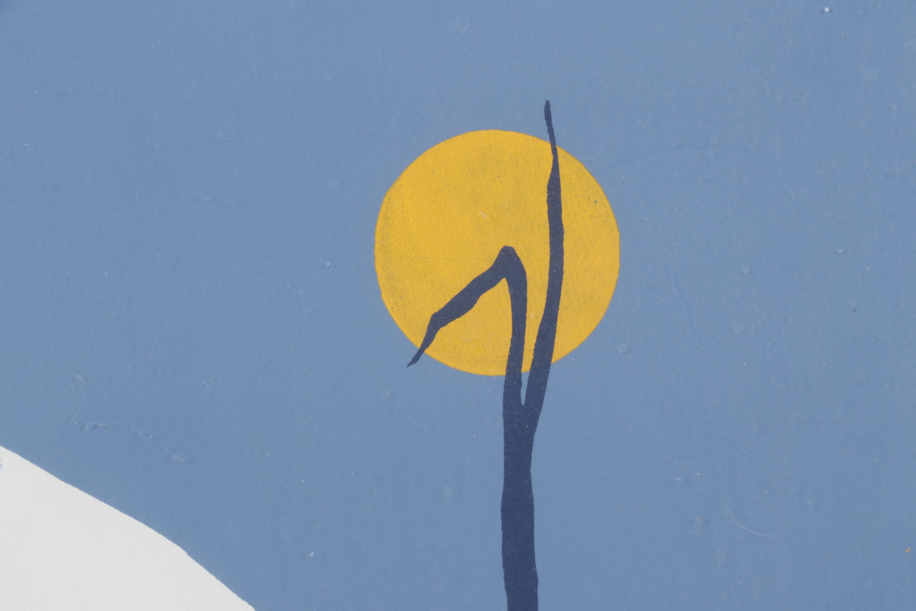 Louise K. Todds Minimalist Tri-Tone Serigraph "Snowy alert", Late 20th Century