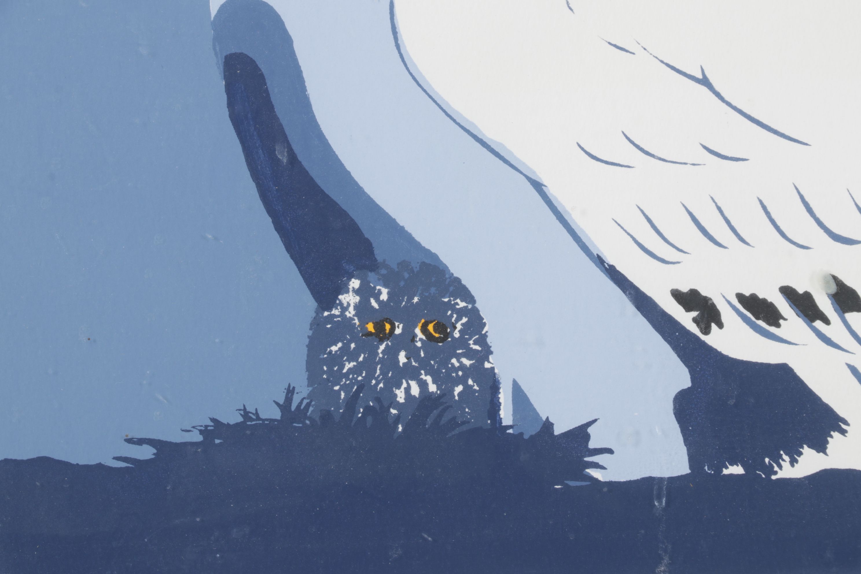 Louise K. Todds Minimalist Tri-Tone Serigraph "Snowy alert", Late 20th Century