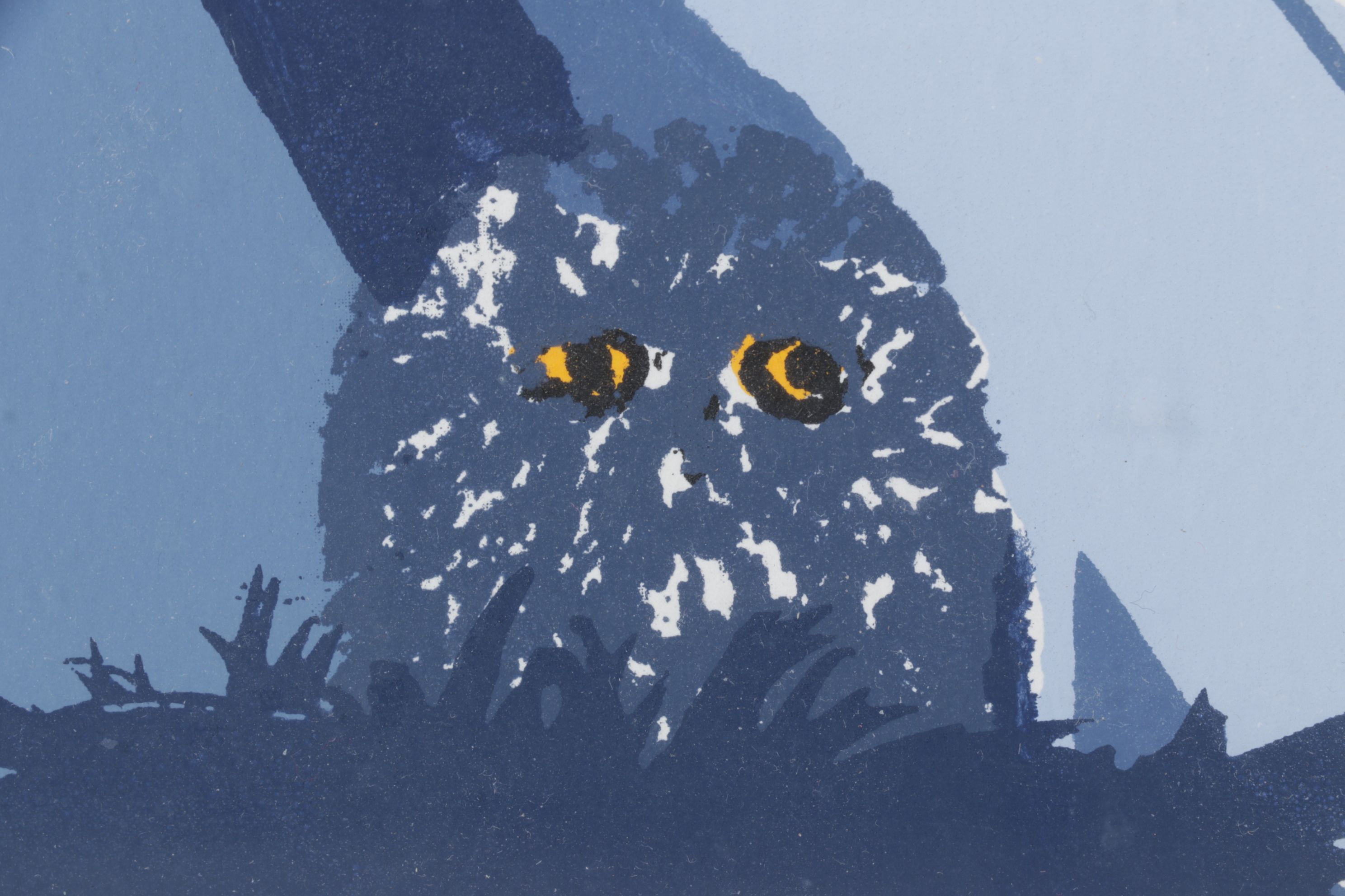 Louise K. Todds Minimalist Tri-Tone Serigraph "Snowy alert", Late 20th Century