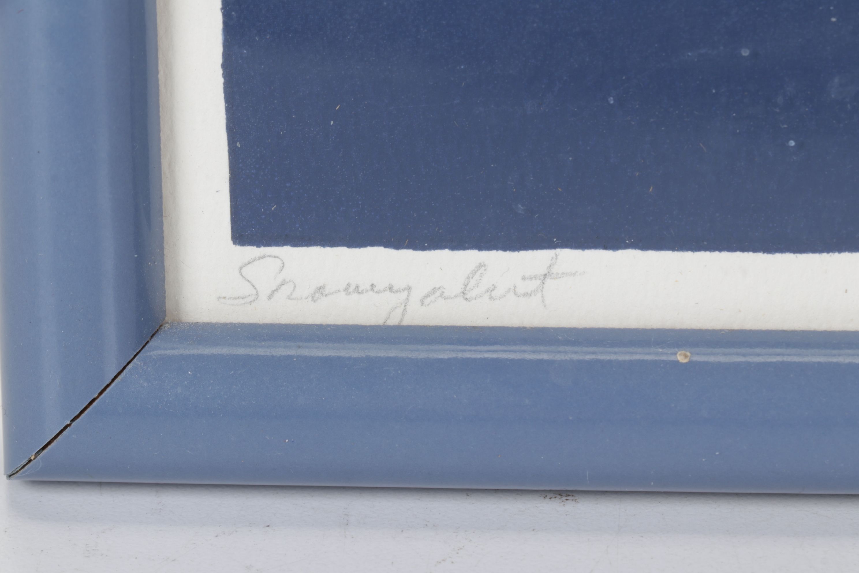 Louise K. Todds Minimalist Tri-Tone Serigraph "Snowy alert", Late 20th Century