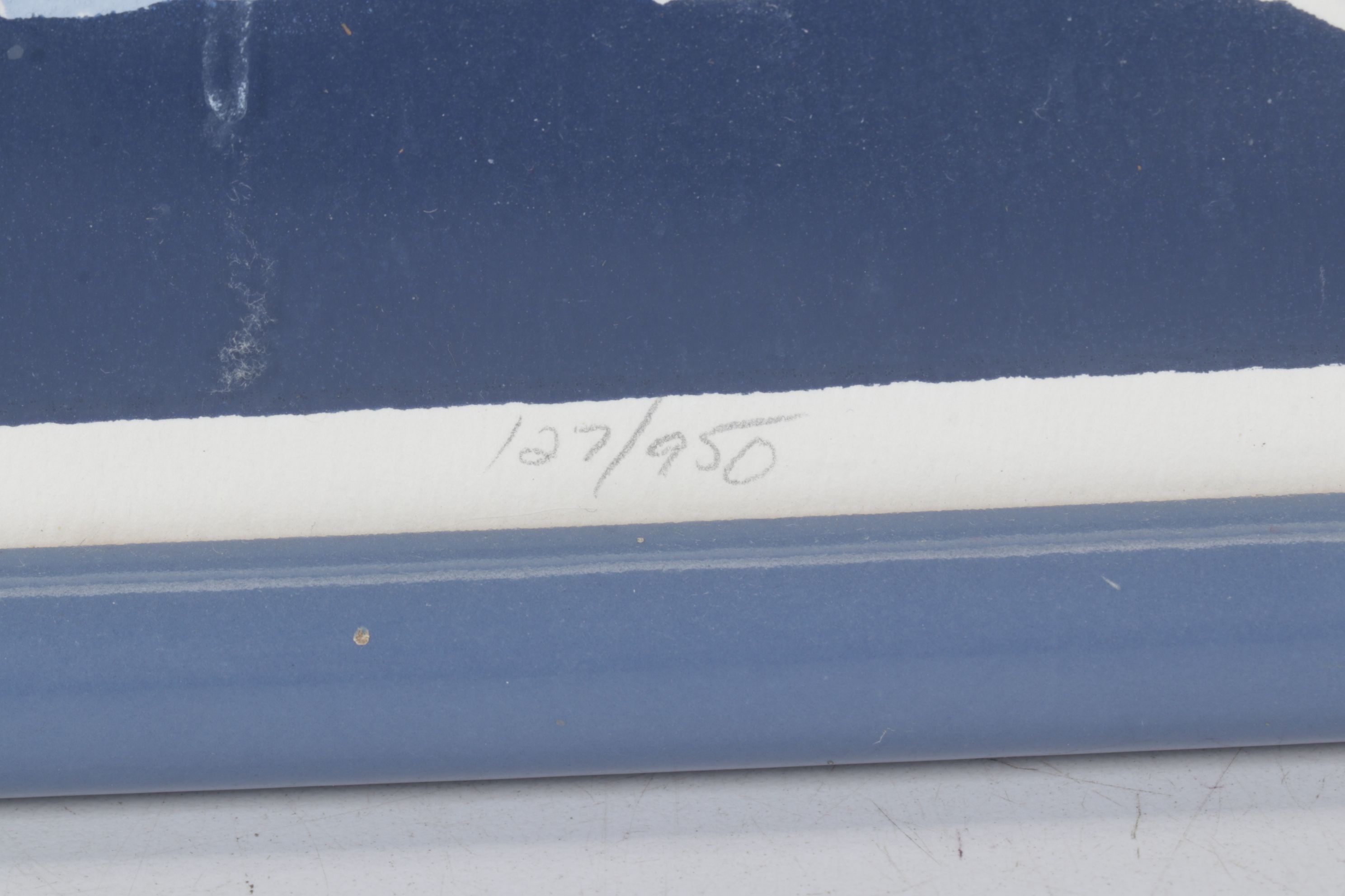 Louise K. Todds Minimalist Tri-Tone Serigraph "Snowy alert", Late 20th Century