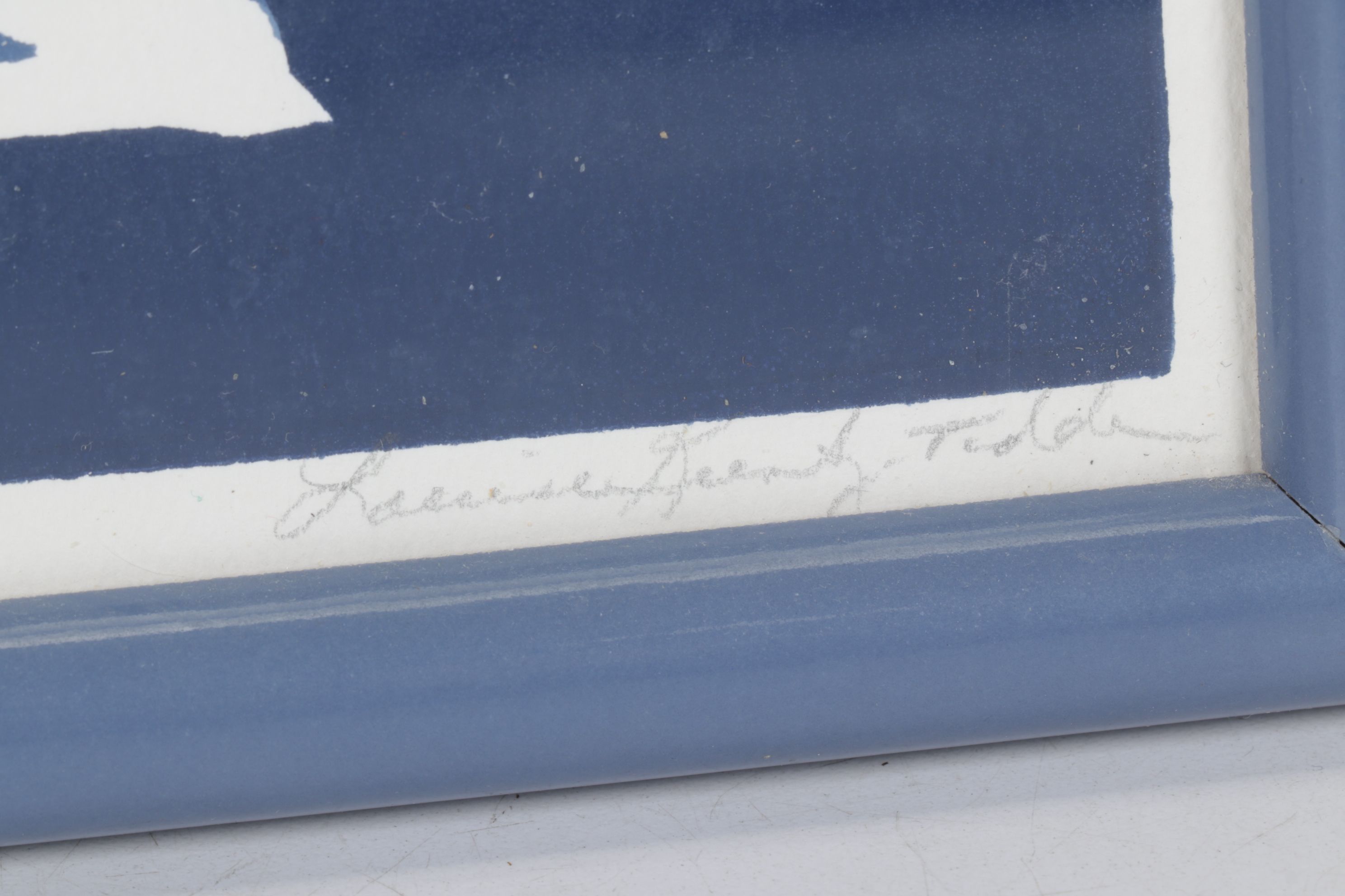 Louise K. Todds Minimalist Tri-Tone Serigraph "Snowy alert", Late 20th Century