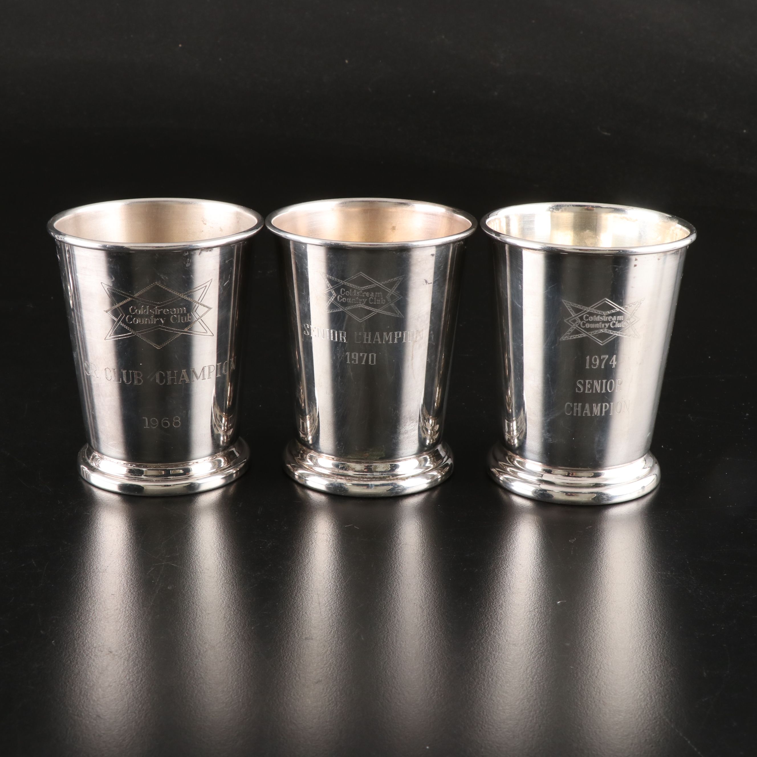 Sheridan and Crescent Silver Plated Coldstream Country Club Julep Cups