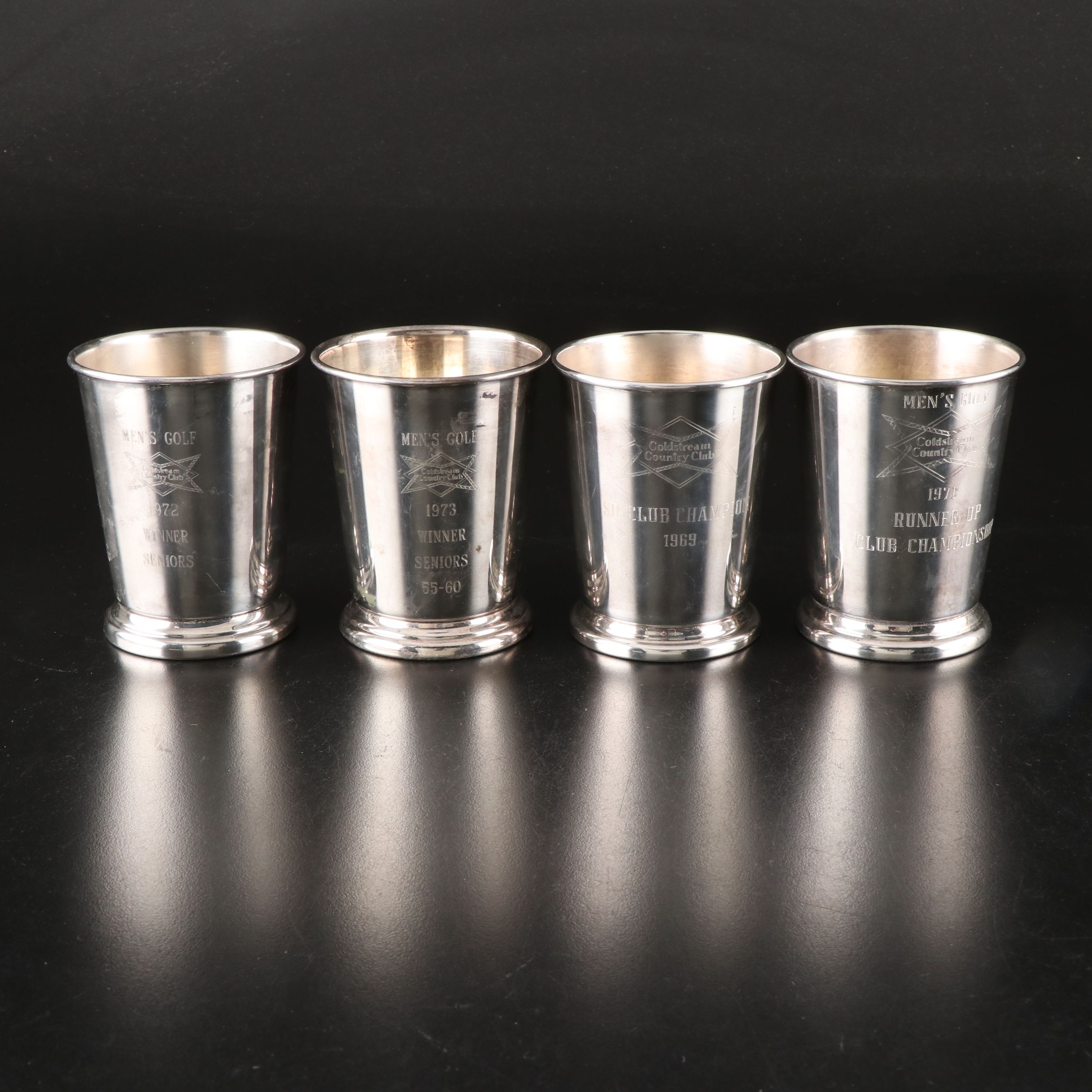 Sheridan and Crescent Silver Plated Coldstream Country Club Julep Cups