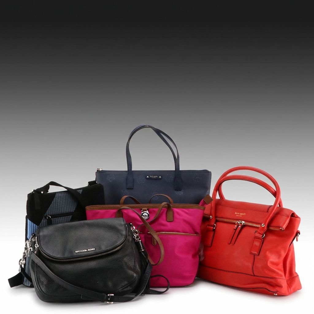Michael Kors and Kate Spade Leather Bags With Vera Bradley Canvas Crossbody Bag