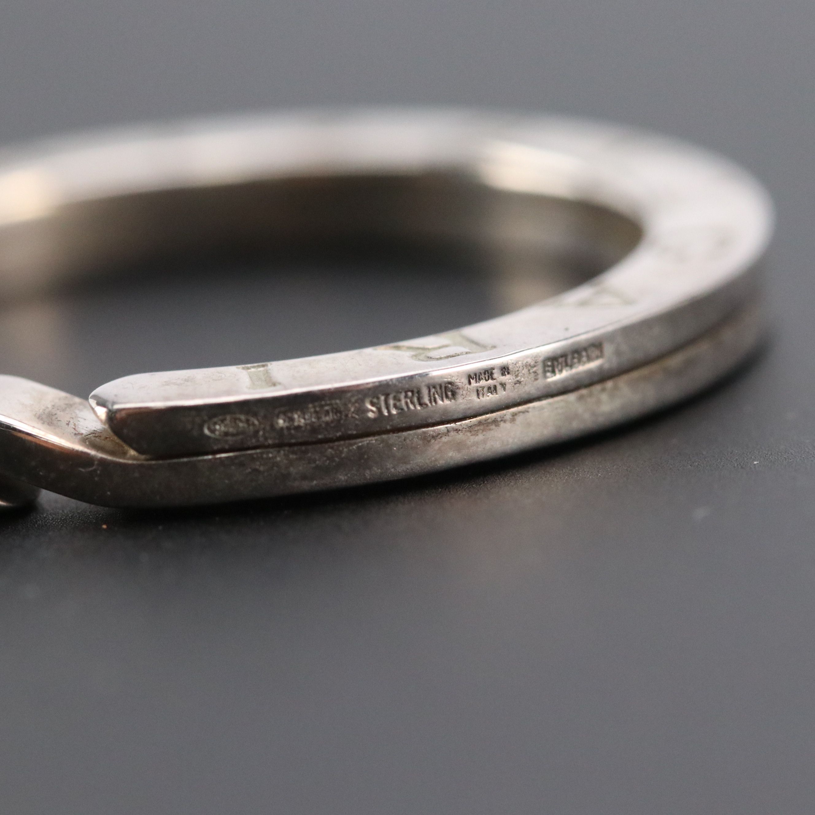 BVLGARI Sterling Silver Logo Keyring