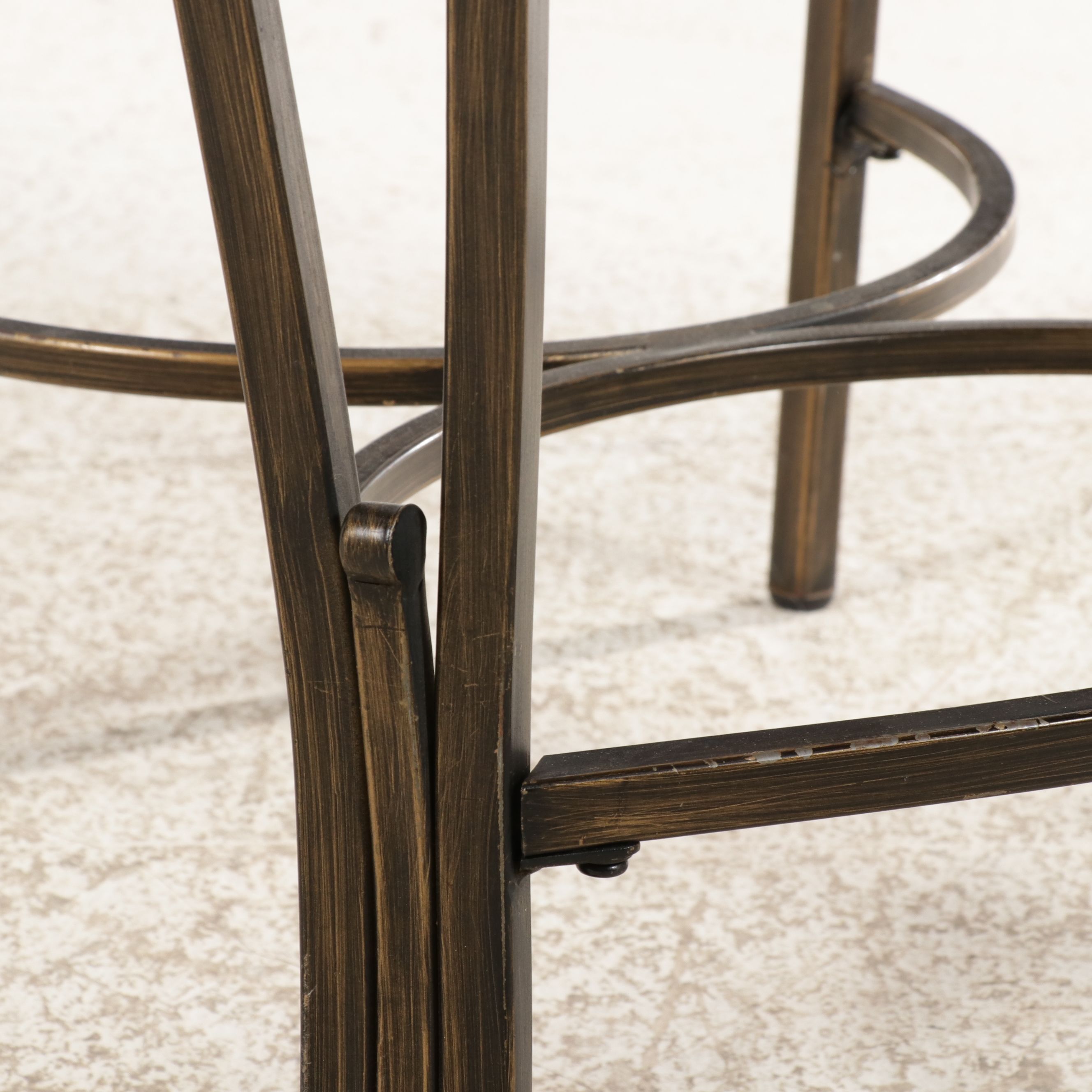Five-Piece Tuscan Revival Wrought Iron and Wood Bistro Dining Set