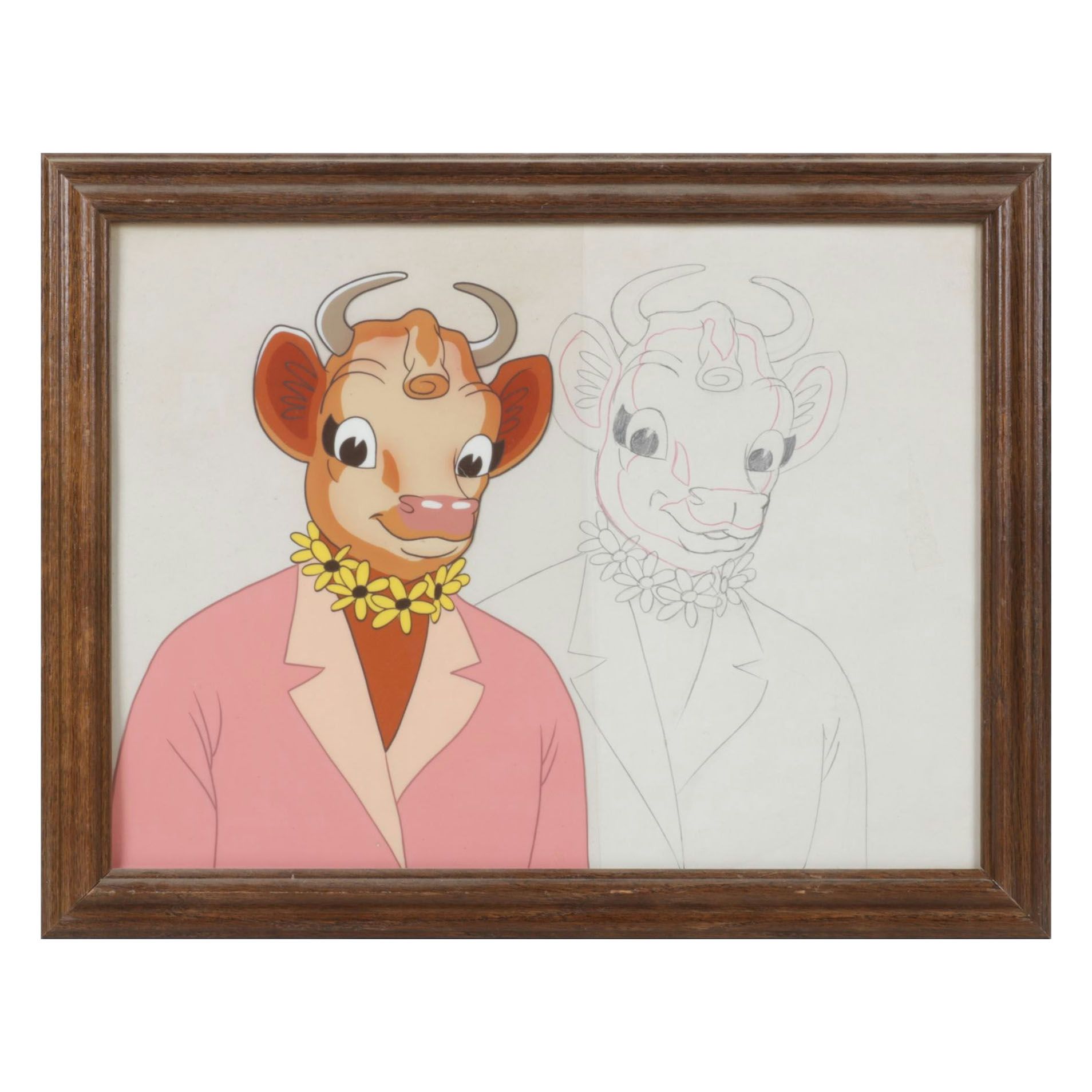 Production Cell and Drawing for Borden Dairy's Elsie the Cow Advertisement