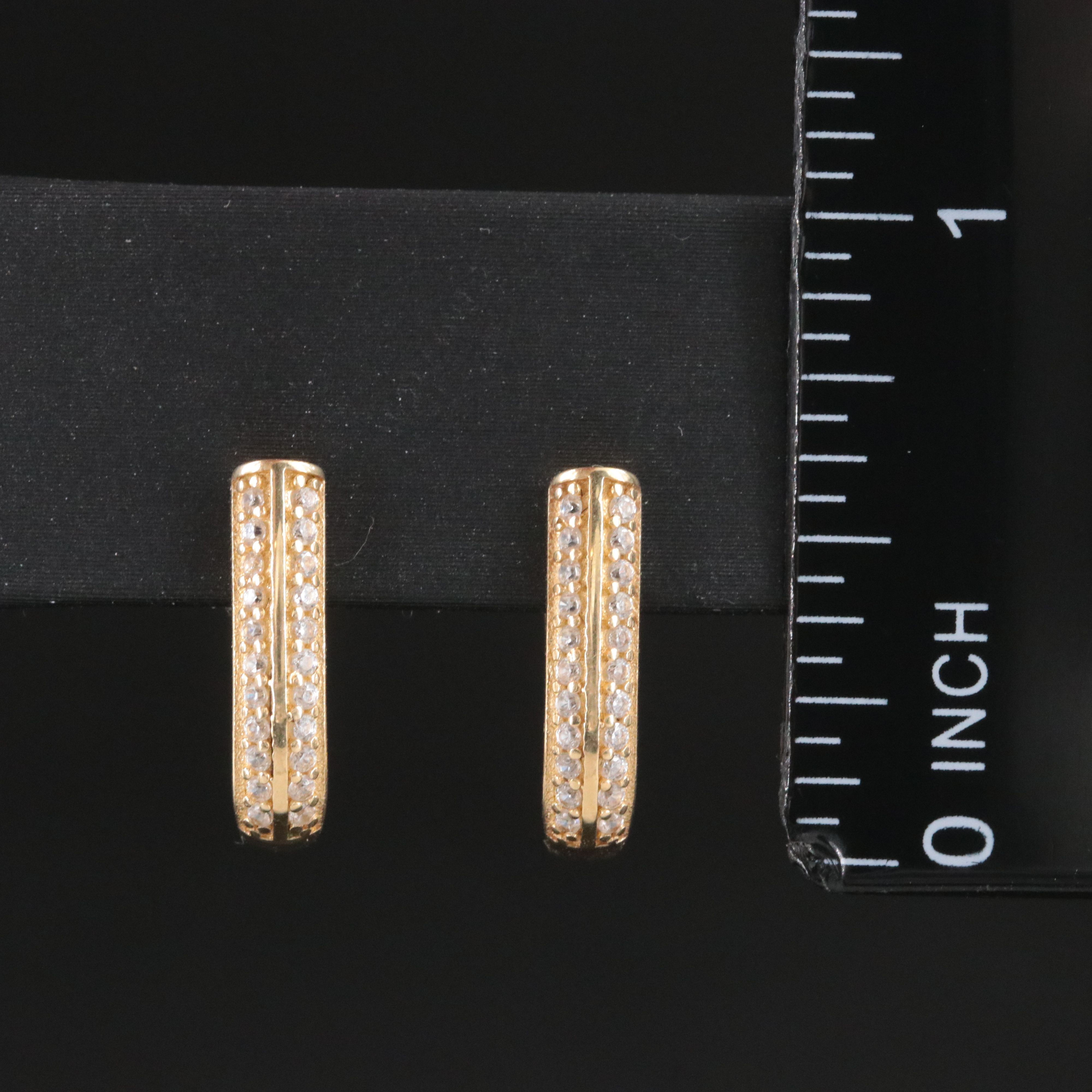 14K CZ Hoop Earrings