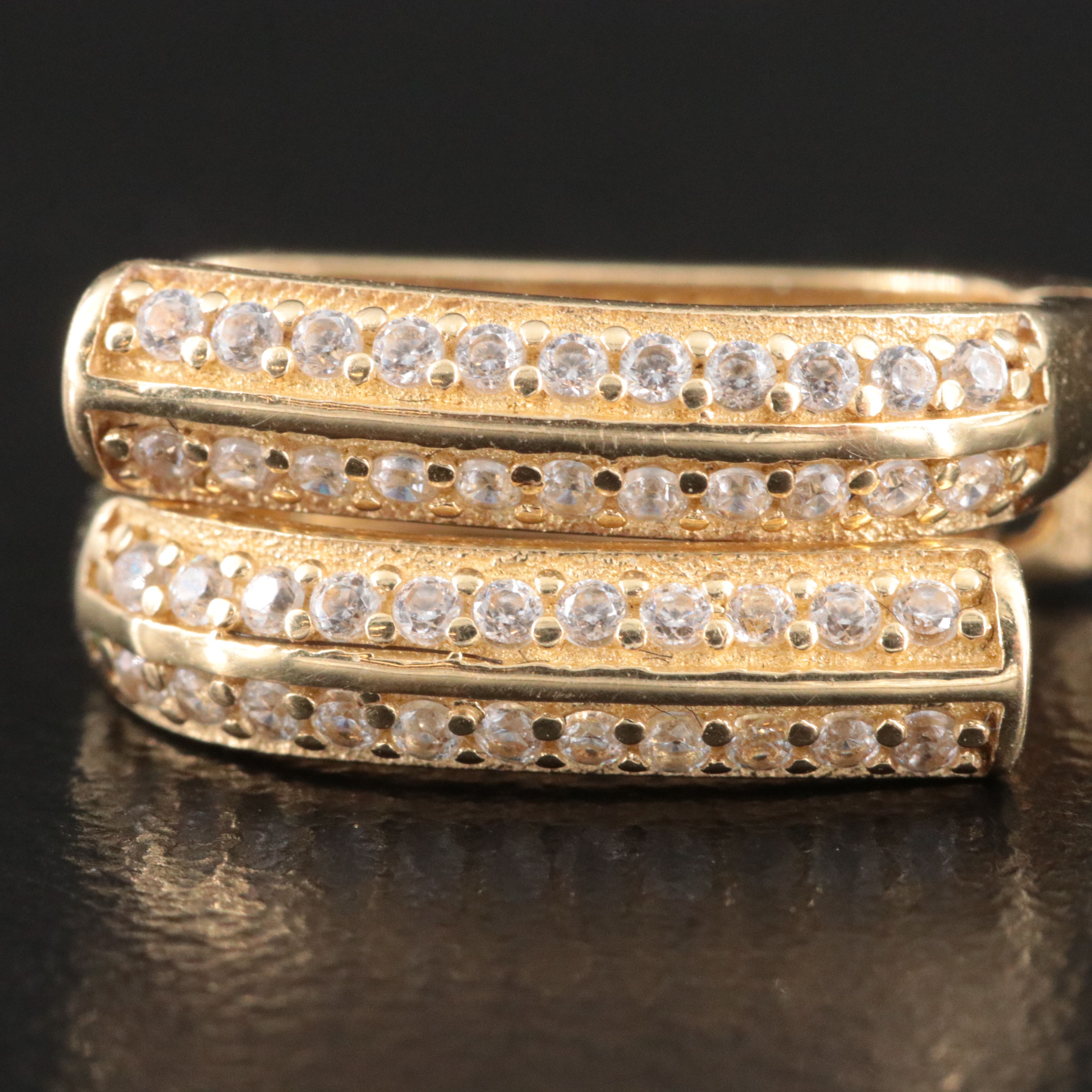 14K CZ Hoop Earrings