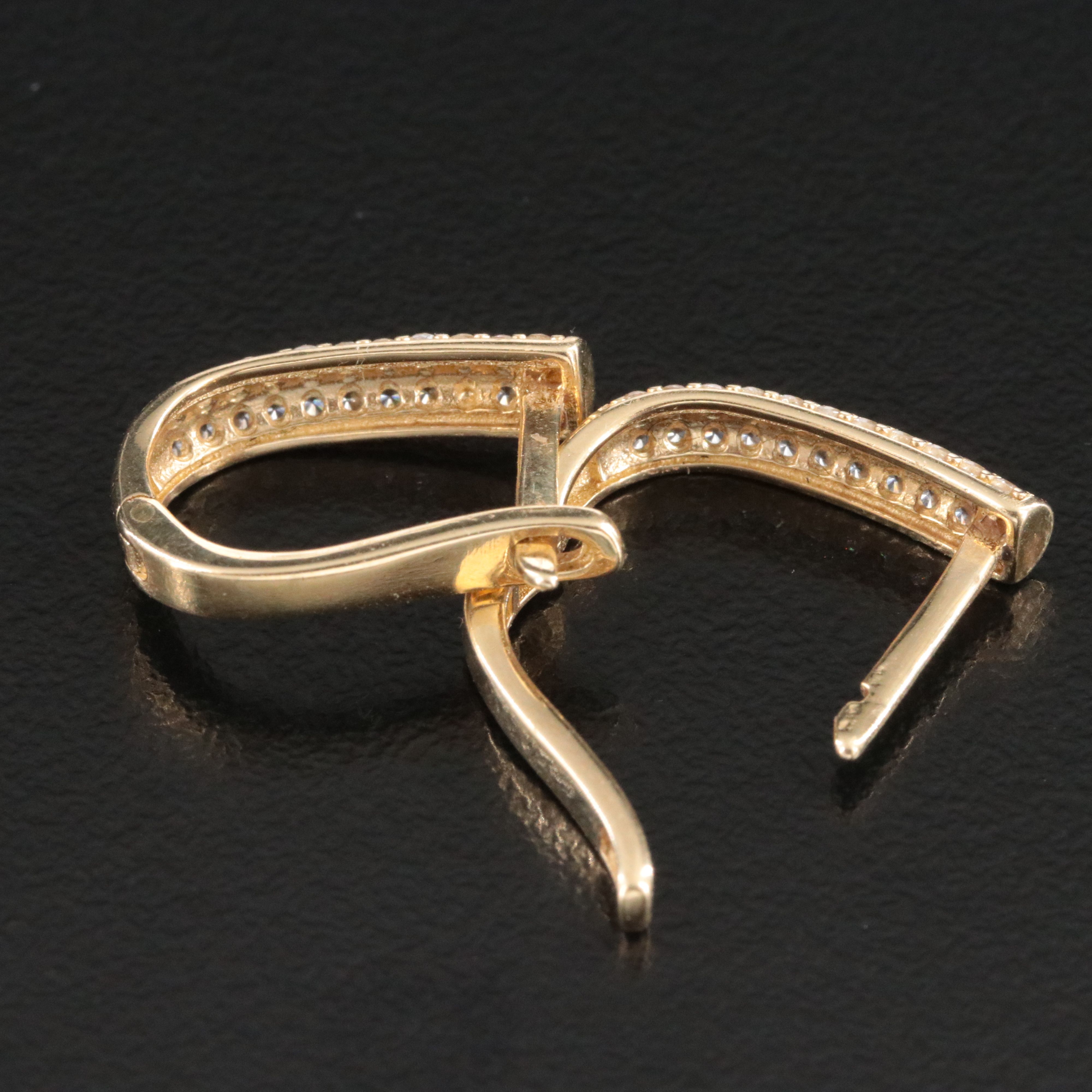 14K CZ Hoop Earrings