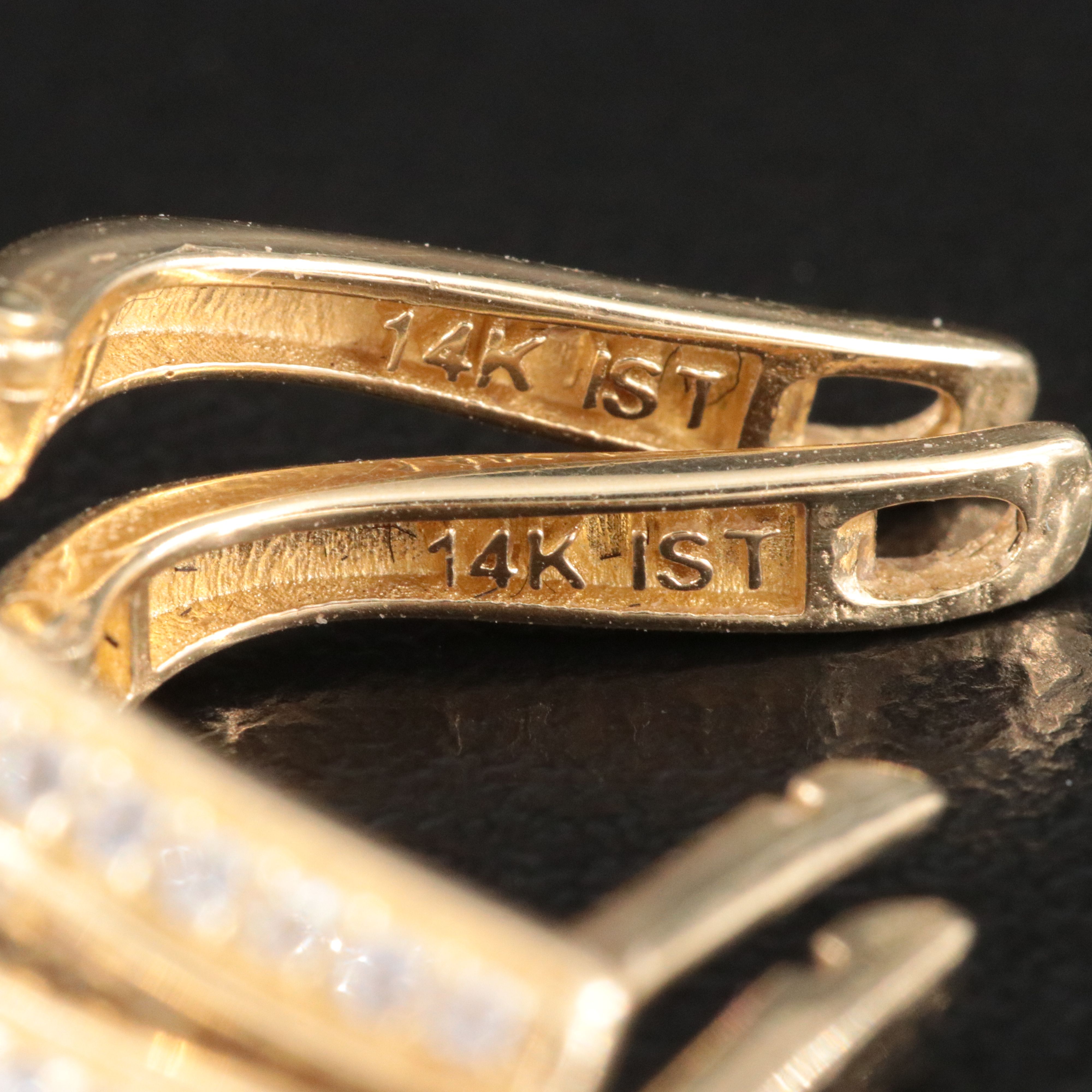 14K CZ Hoop Earrings