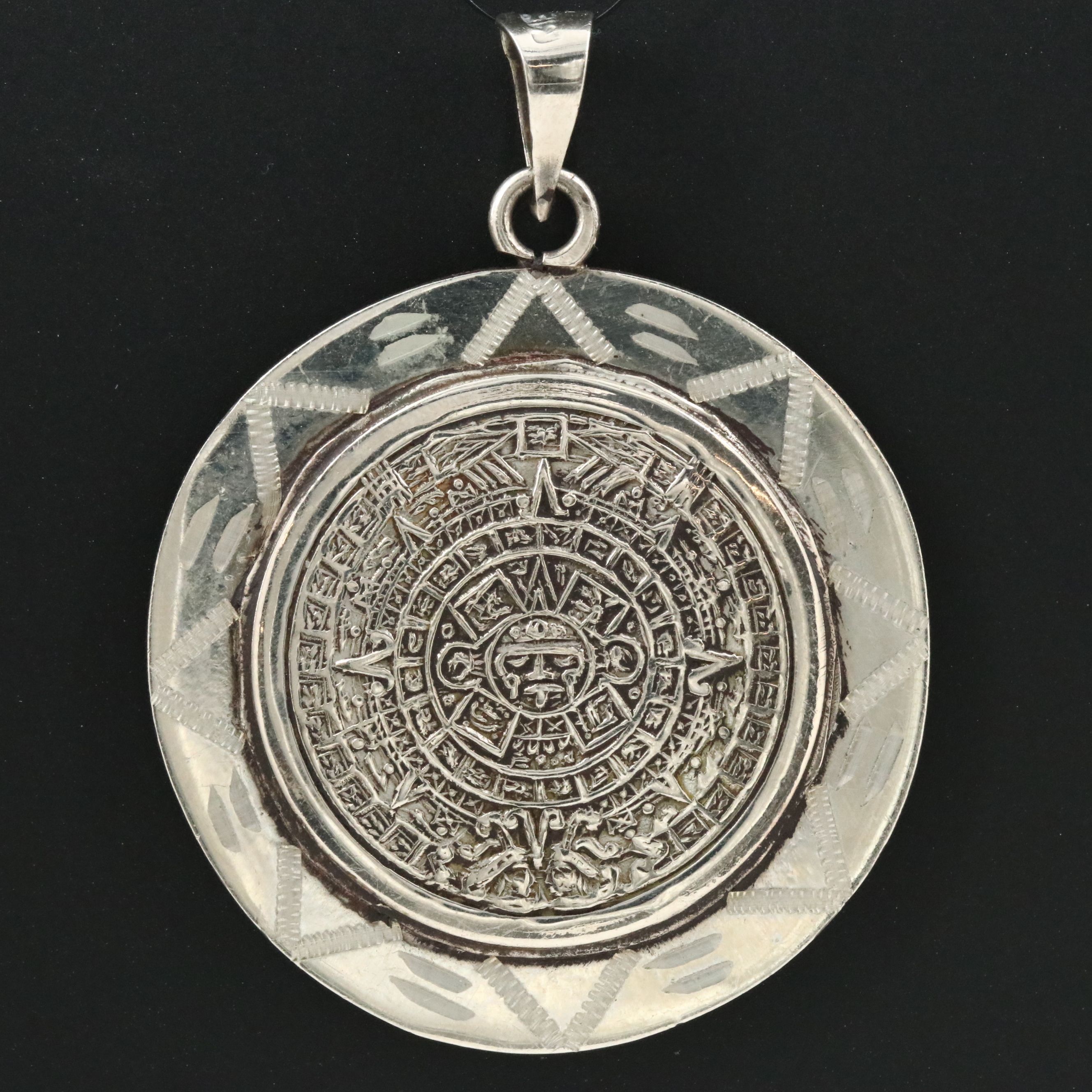 Mexican Reversible Aztec Calendar Pendant