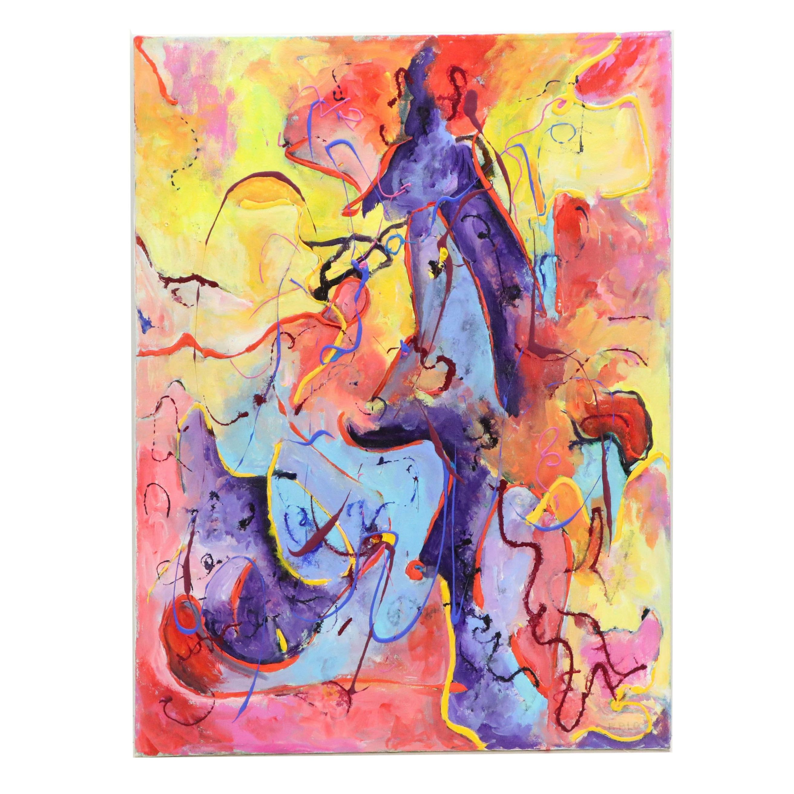Rosemarie Bloch Acrylic Painting "Lifelines #6," 1995