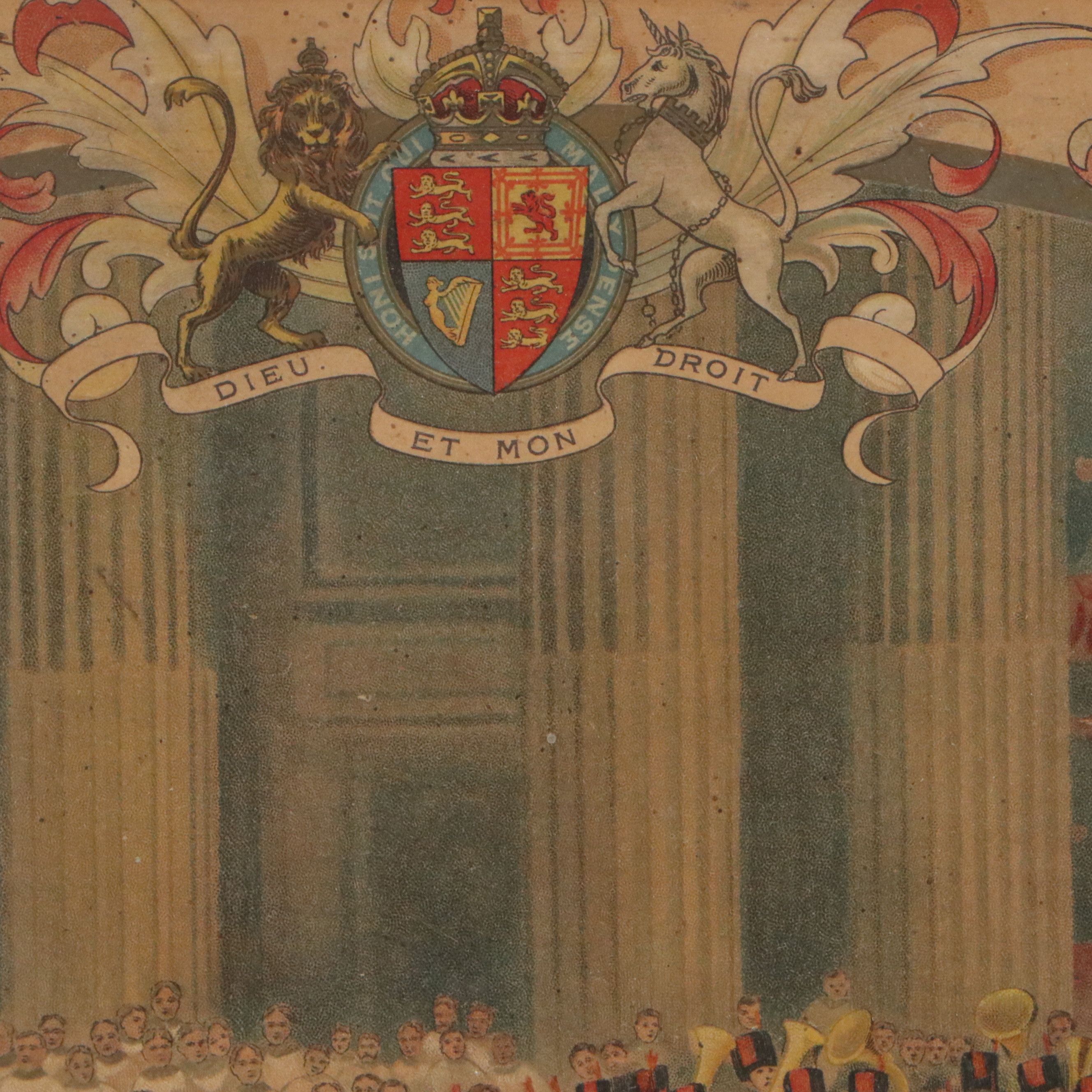 English School Chromolithograph "The Queen at St. Paul's," 1897
