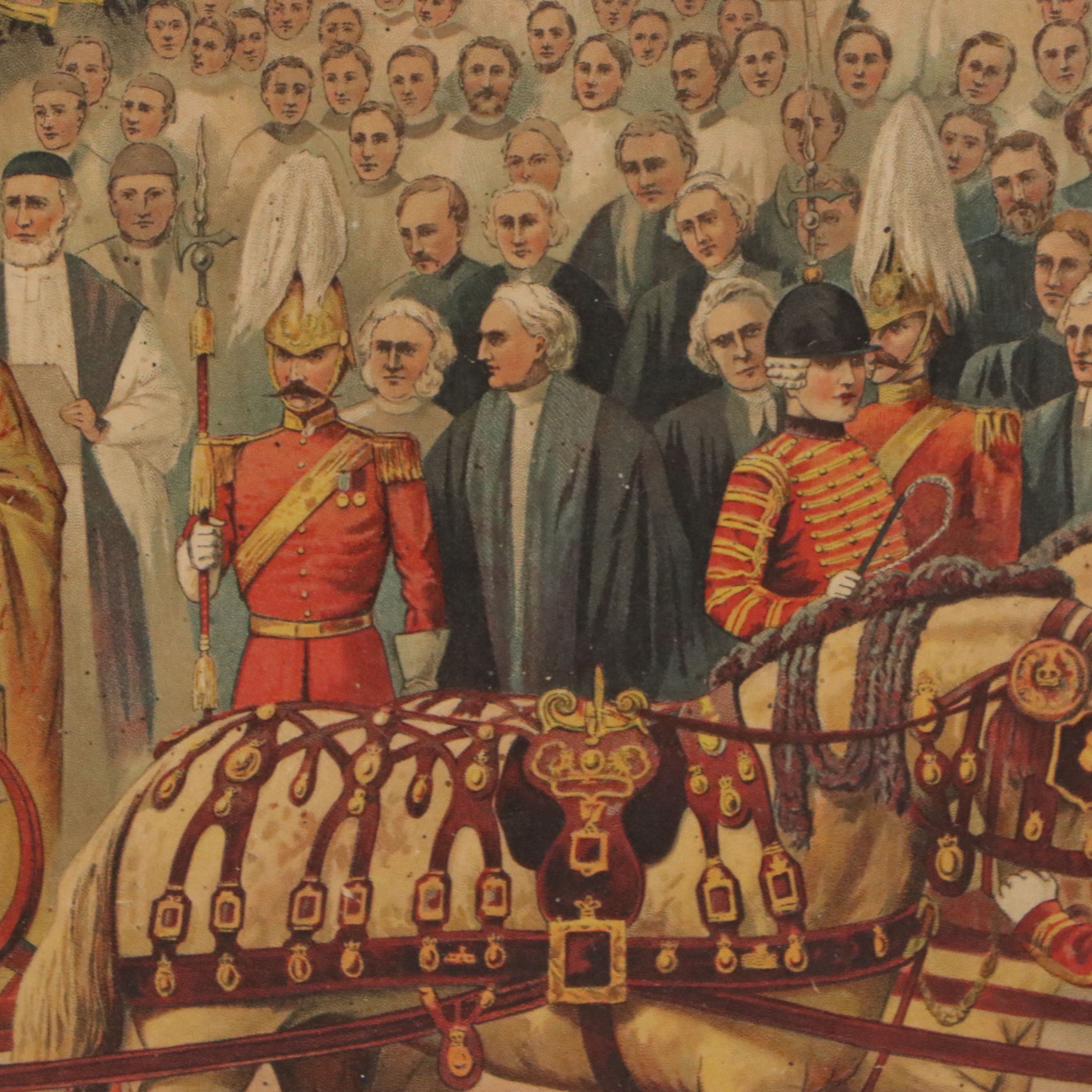 English School Chromolithograph "The Queen at St. Paul's," 1897