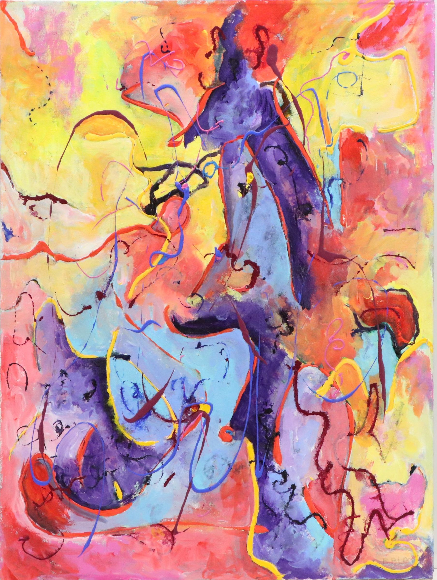 Rosemarie Bloch Acrylic Painting "Lifelines #6," 1995
