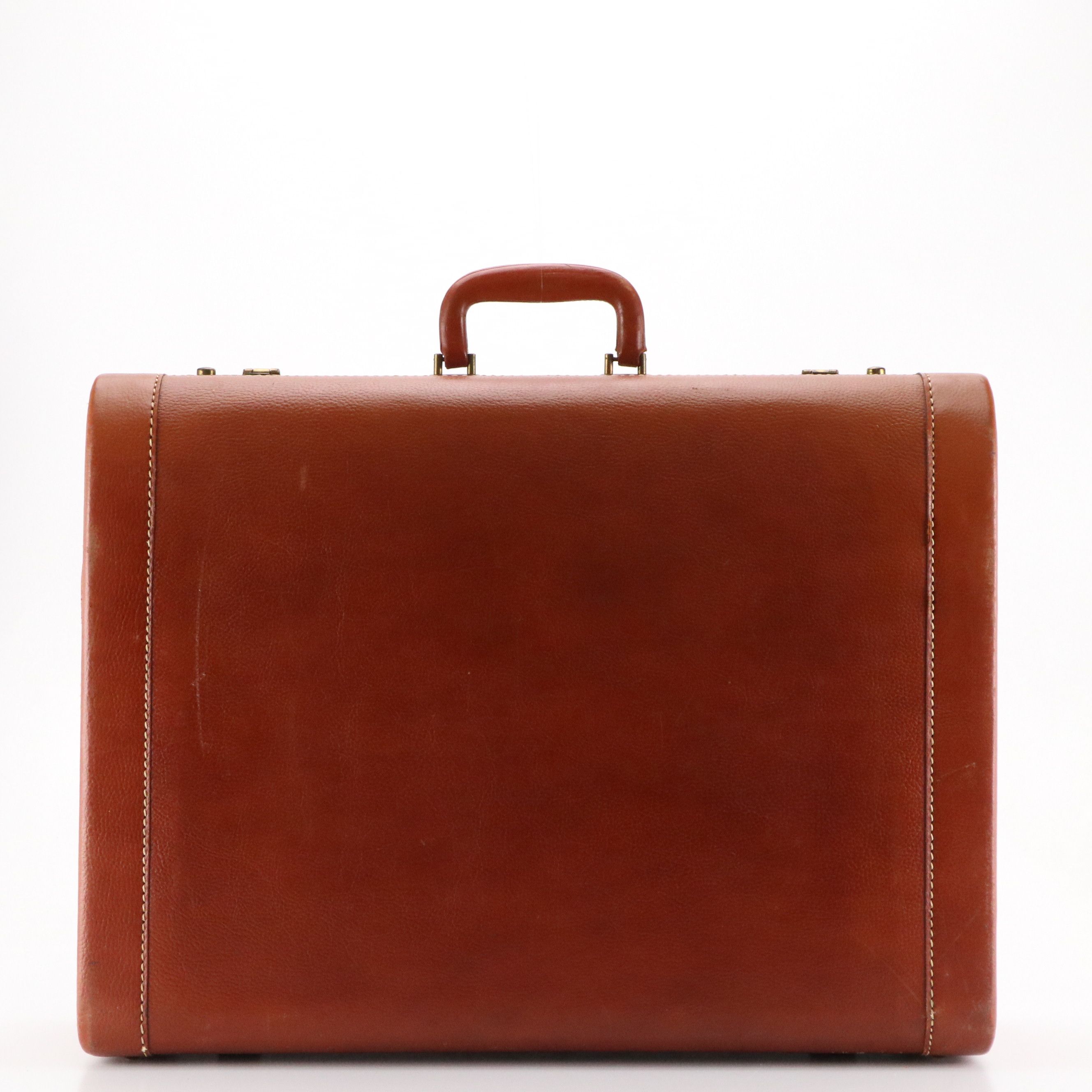 Vintage Cape-Way Top Handle Suitcase in Brown Leather