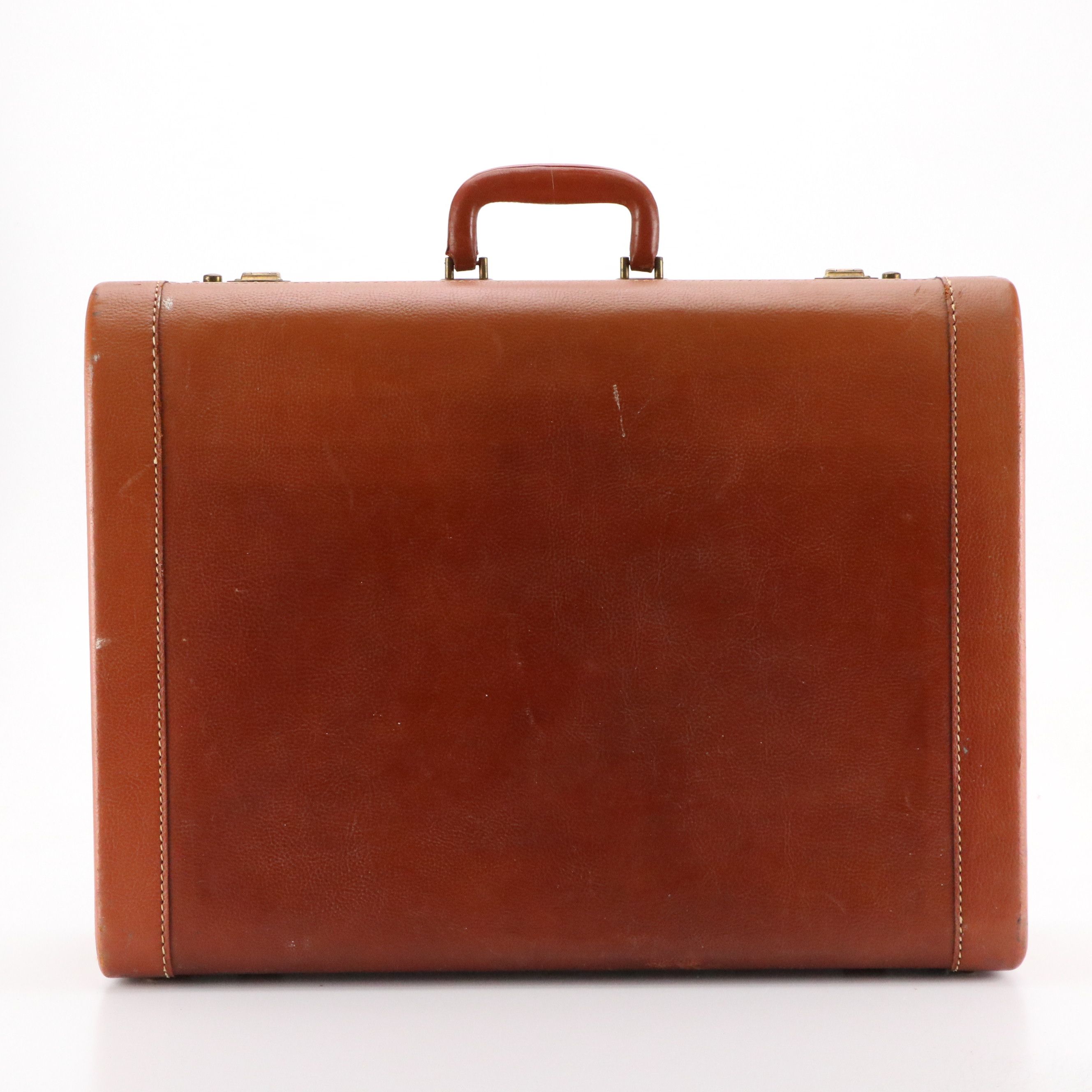 Vintage Cape-Way Top Handle Suitcase in Brown Leather