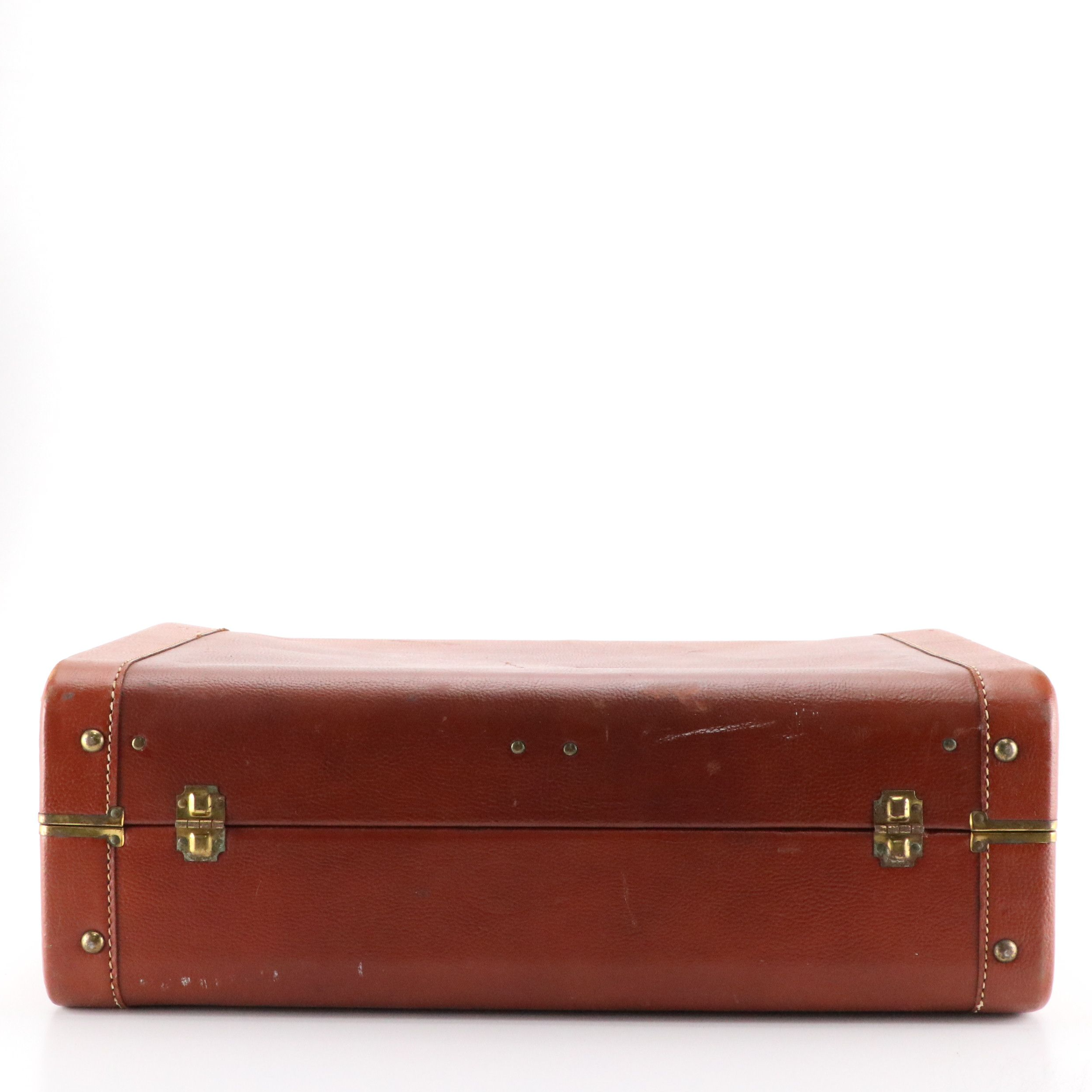 Vintage Cape-Way Top Handle Suitcase in Brown Leather