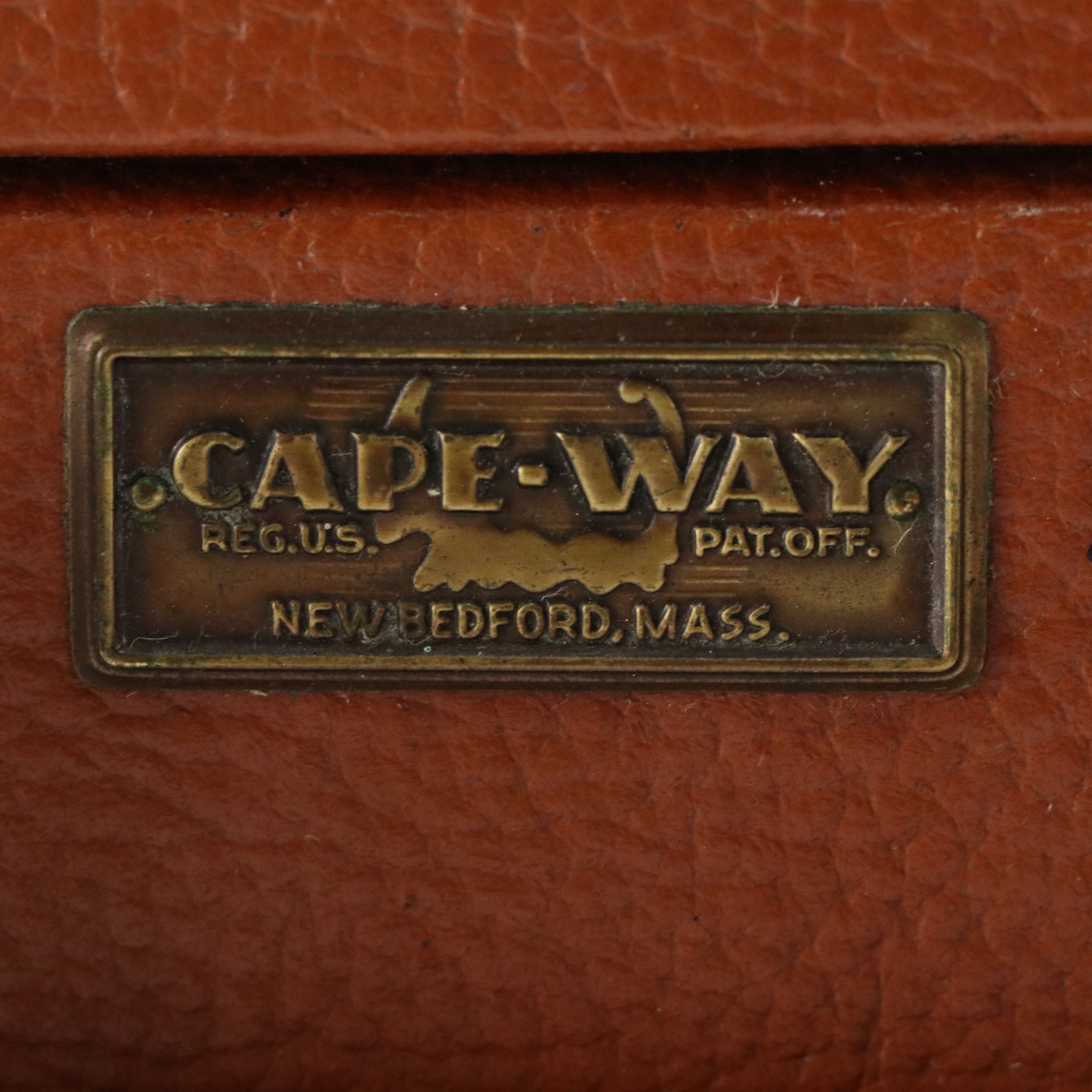Vintage Cape-Way Top Handle Suitcase in Brown Leather
